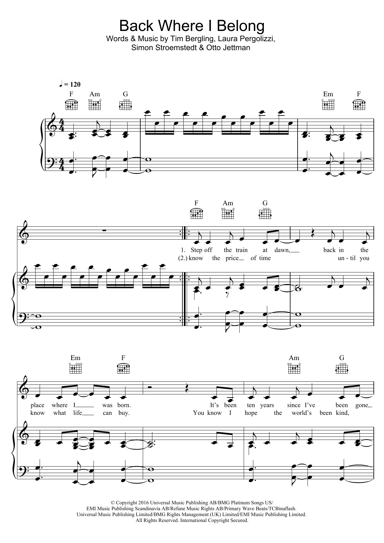 Back Where I Belong (featuring Avicii) Back Where I Belong (featuring Avicii)