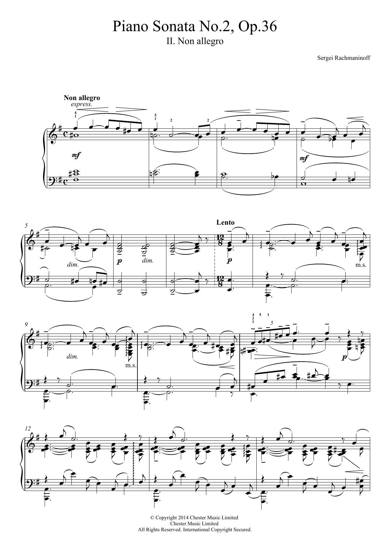 Piano Sonata No.2, Op.36 – 2nd Movement Piano Sonata No.2, Op.36 – 2nd Movement