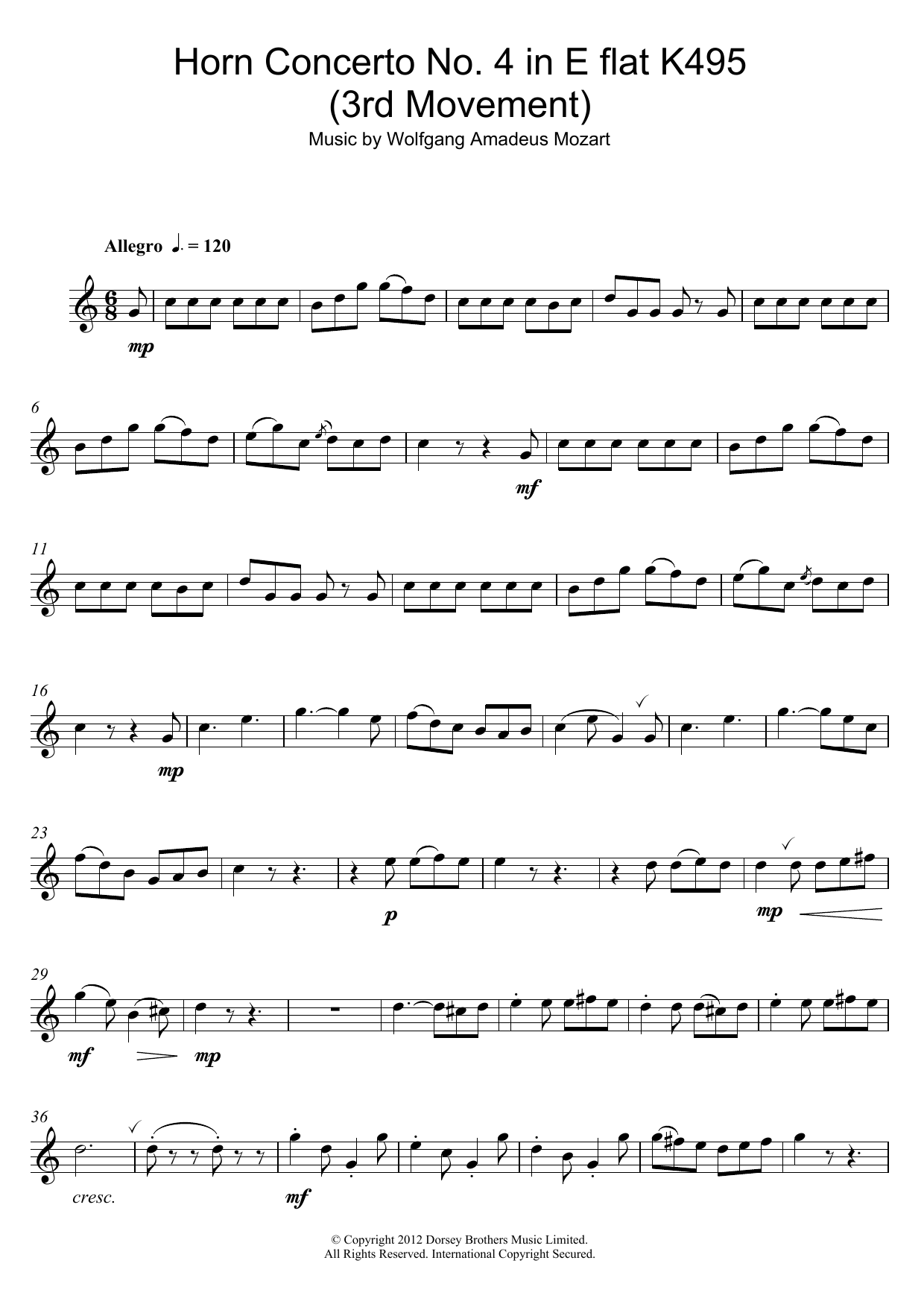 Rondo from Horn Concerto No.4, K495 Rondo from Horn Concerto No.4, K495