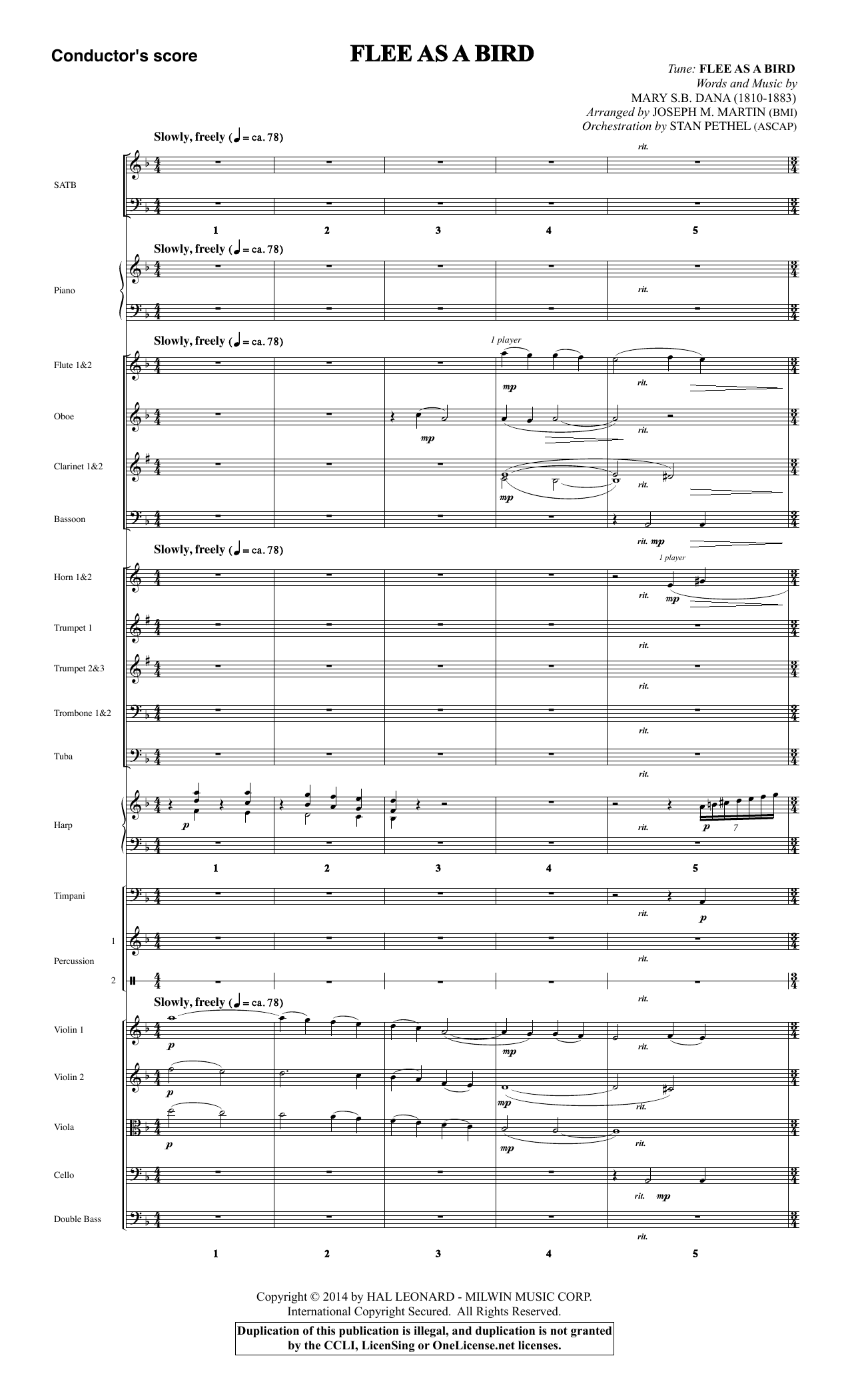Flee As a Bird – Score Flee As a Bird – Score
