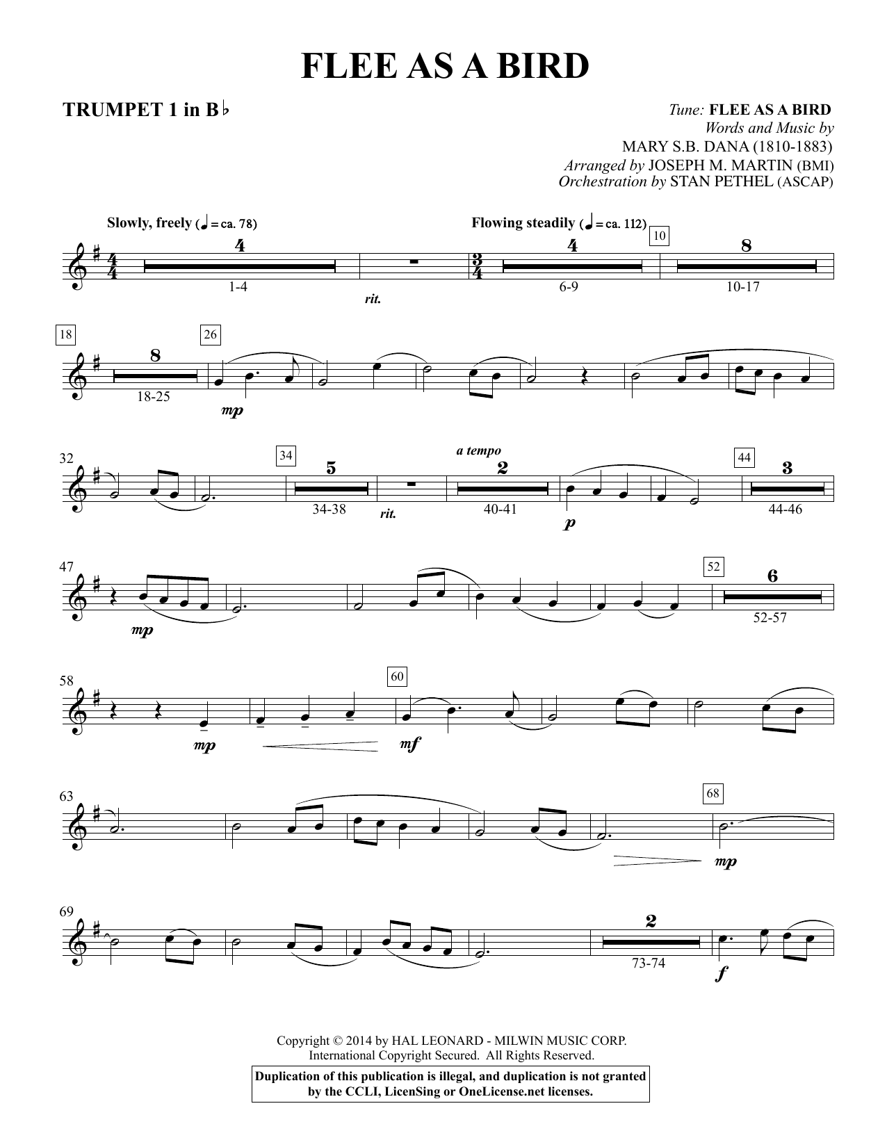 Flee As a Bird – Bb Trumpet 1 Flee As a Bird – Bb Trumpet 1