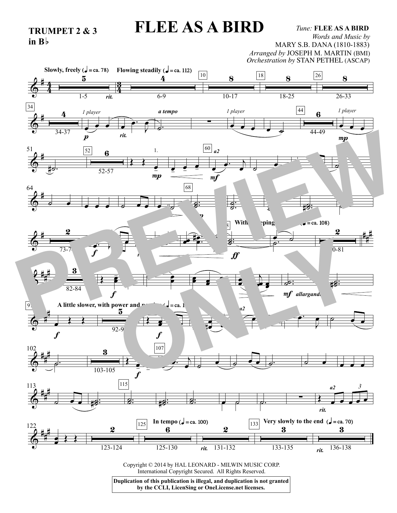 Flee As a Bird – Bb Trumpet 2,3 Flee As a Bird – Bb Trumpet 2,3