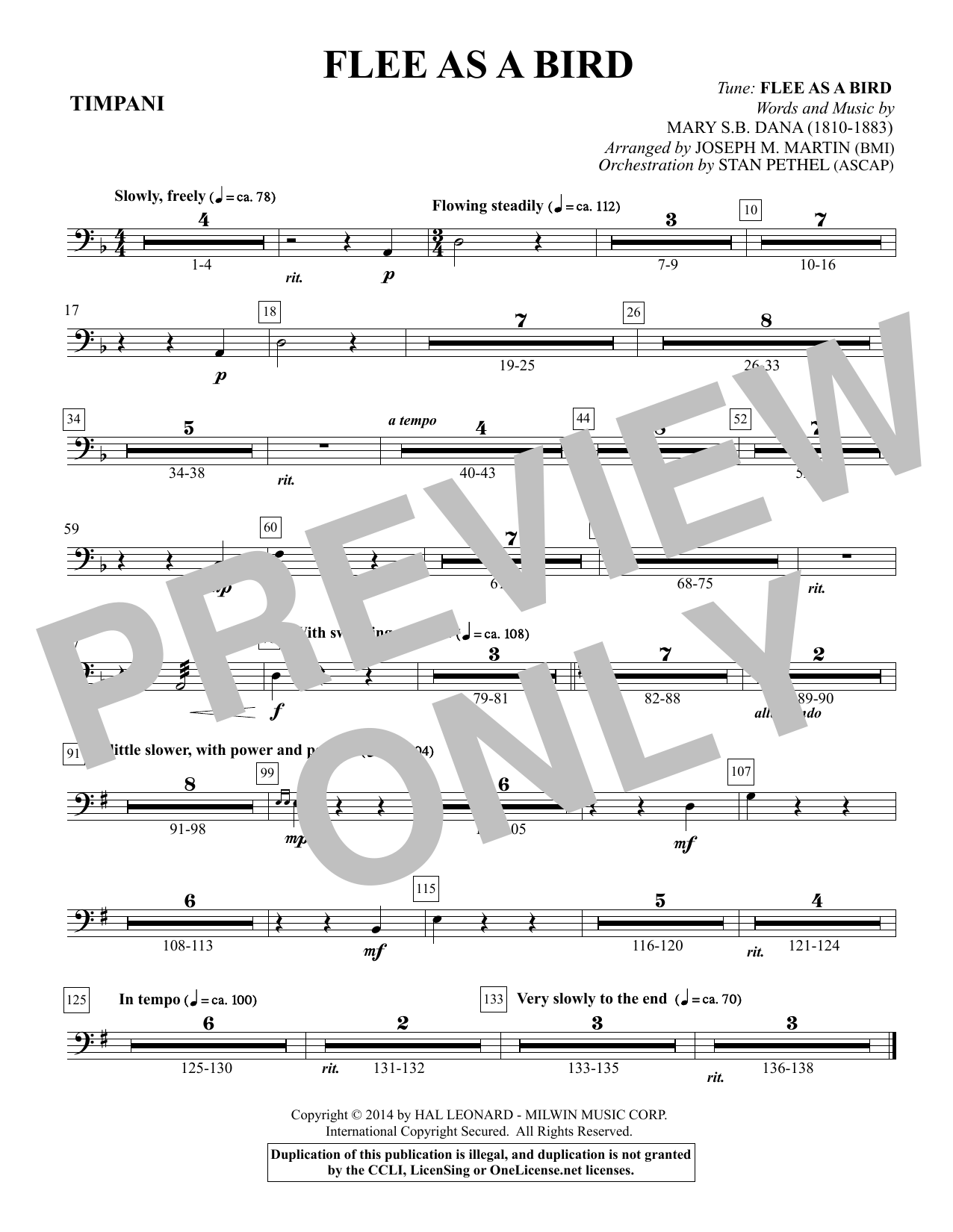 Flee As a Bird – Timpani Flee As a Bird – Timpani
