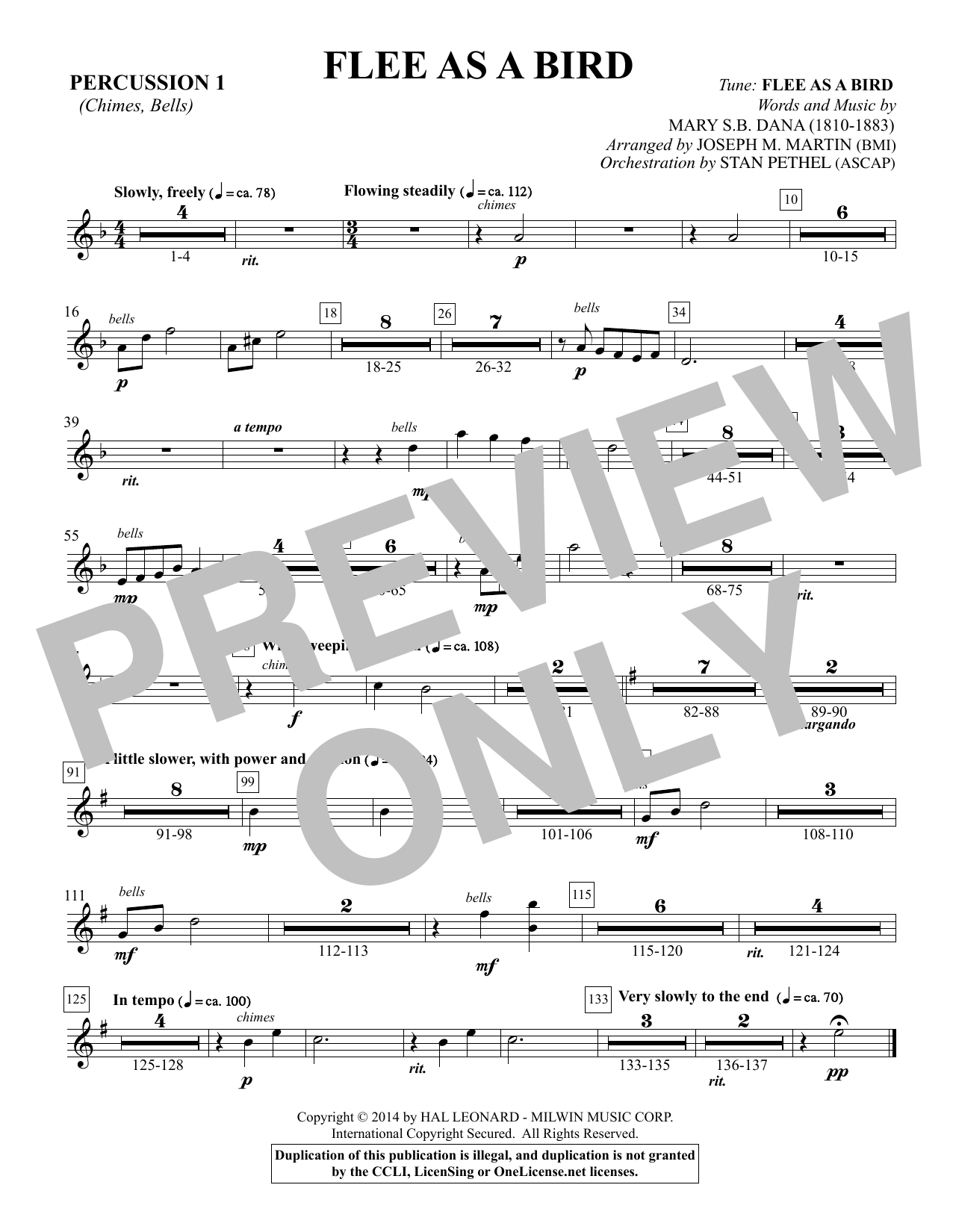 Flee As a Bird – Percussion 1 Flee As a Bird – Percussion 1