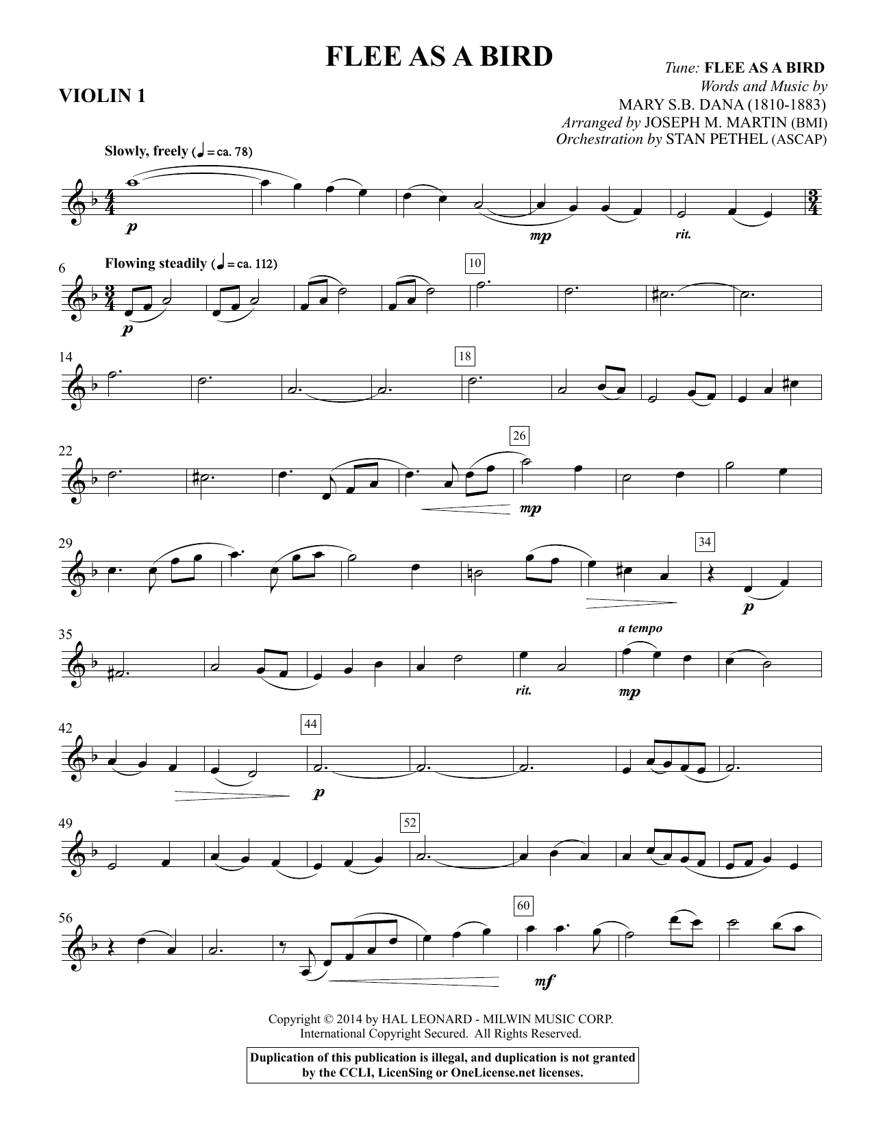 Flee As a Bird – Violin 1 Flee As a Bird – Violin 1