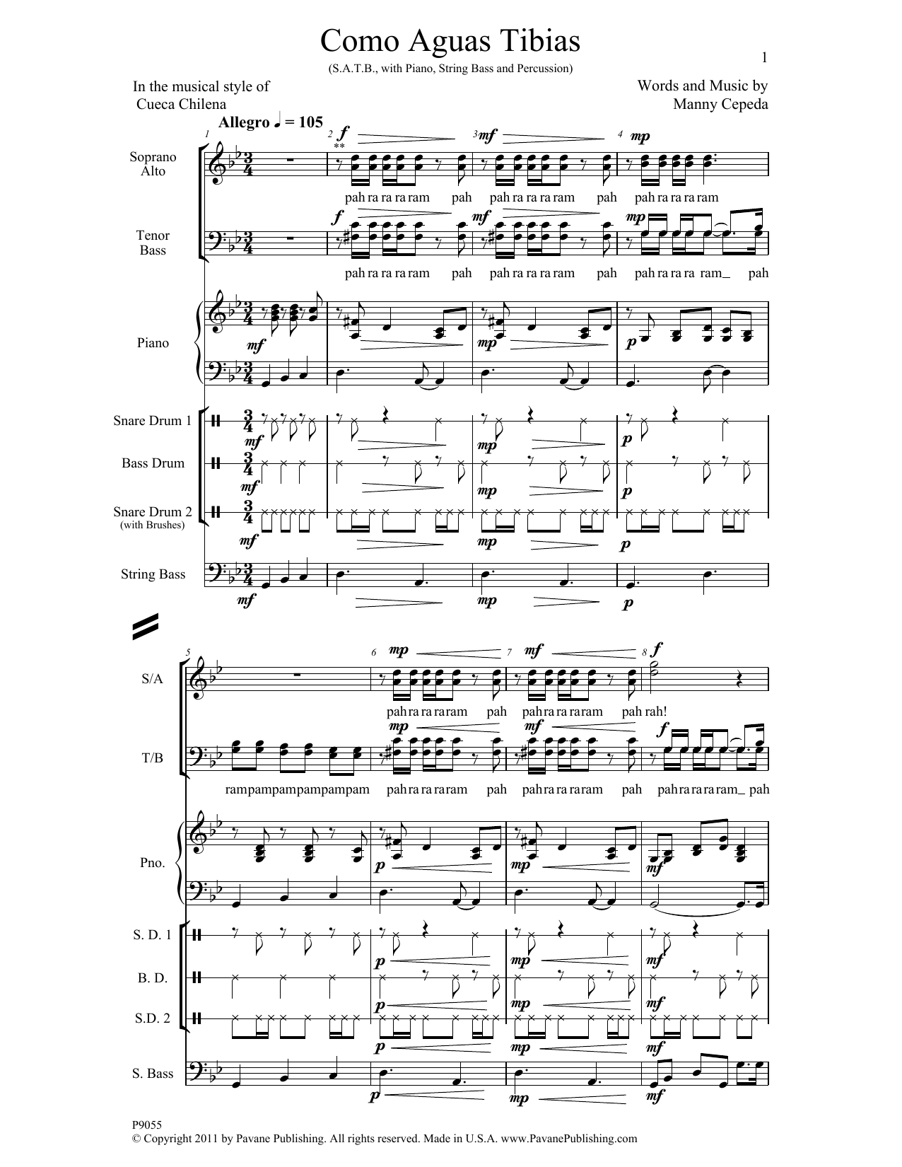 Como Aguas Tibias – Full Score Como Aguas Tibias – Full Score
