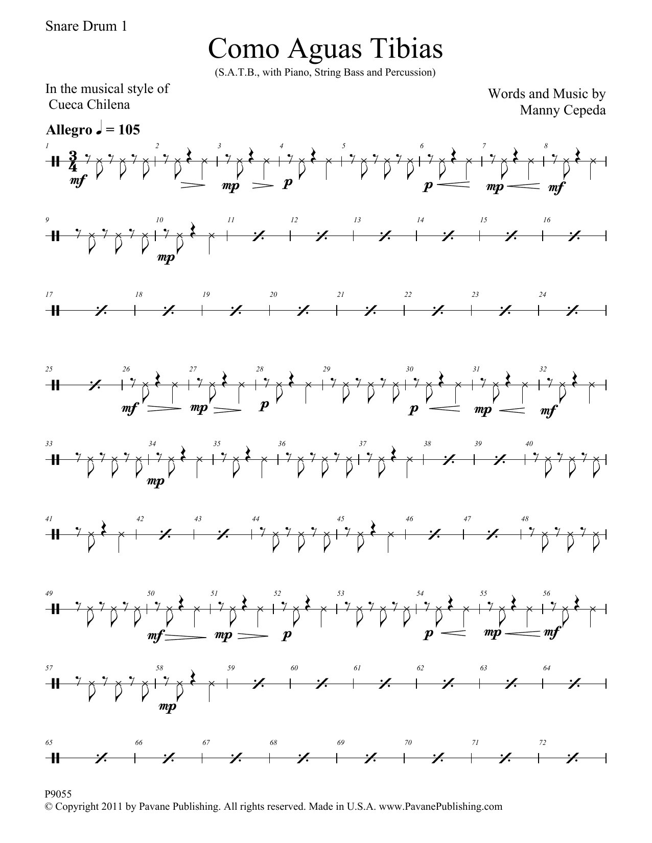 Como Aguas Tibias – Snare Drum Como Aguas Tibias – Snare Drum