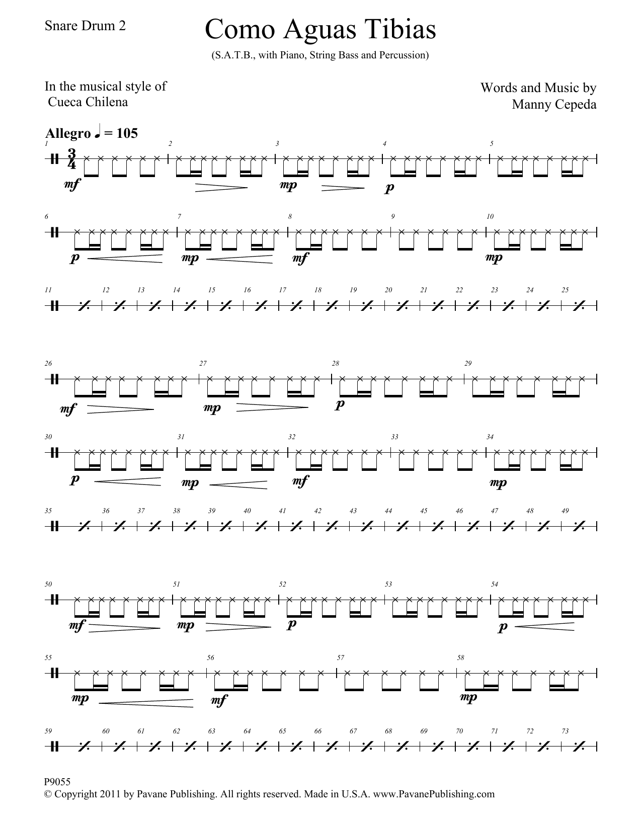 Como Aguas Tibias – Snare Drum Como Aguas Tibias – Snare Drum