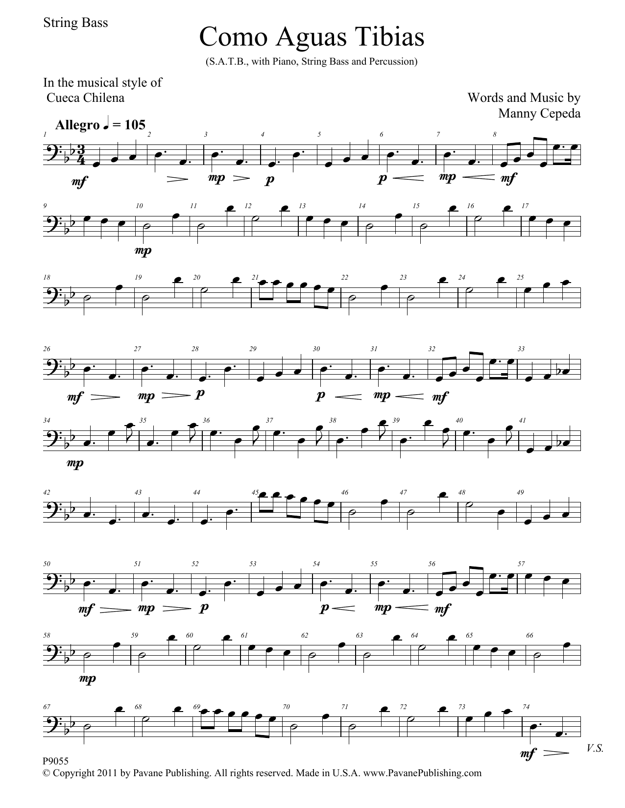 Como Aguas Tibias – String Bass Como Aguas Tibias – String Bass