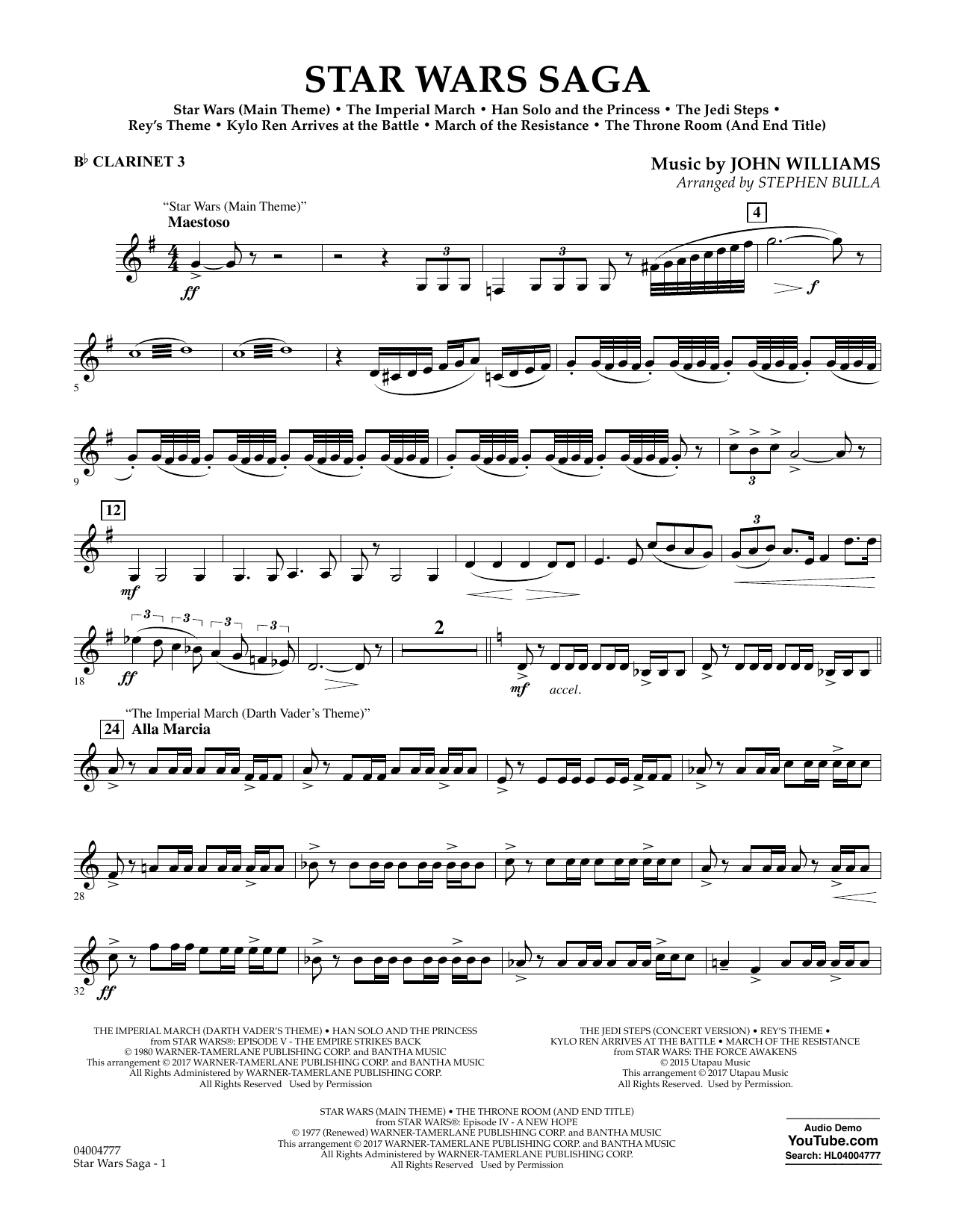 Star Wars Saga – Bb Clarinet 3 Star Wars Saga – Bb Clarinet 3