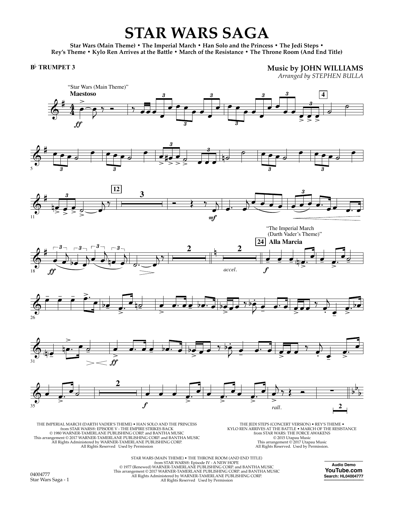 Star Wars Saga – Bb Trumpet 3 Star Wars Saga – Bb Trumpet 3