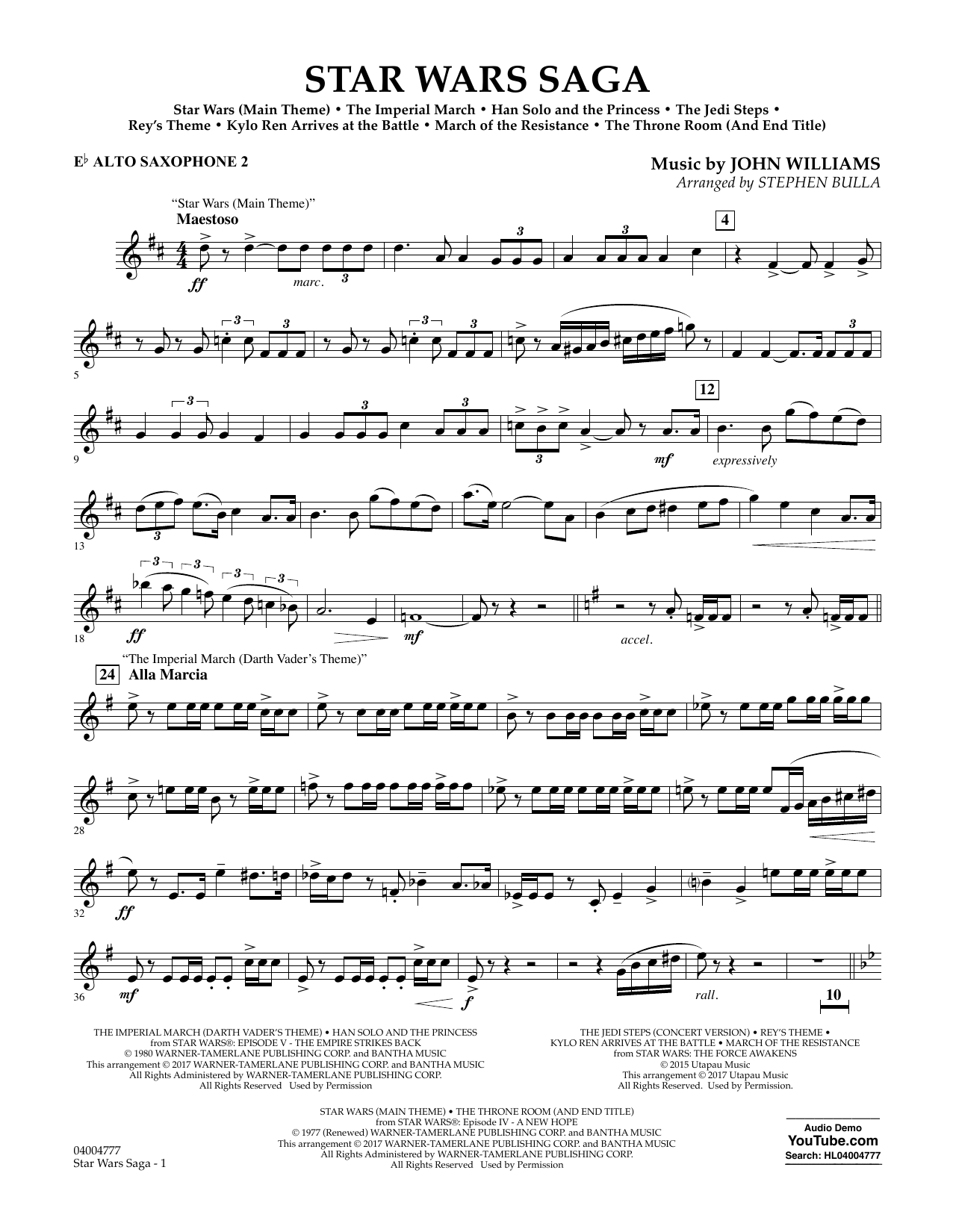 Star Wars Saga – Eb Alto Saxophone 2 Star Wars Saga – Eb Alto Saxophone 2