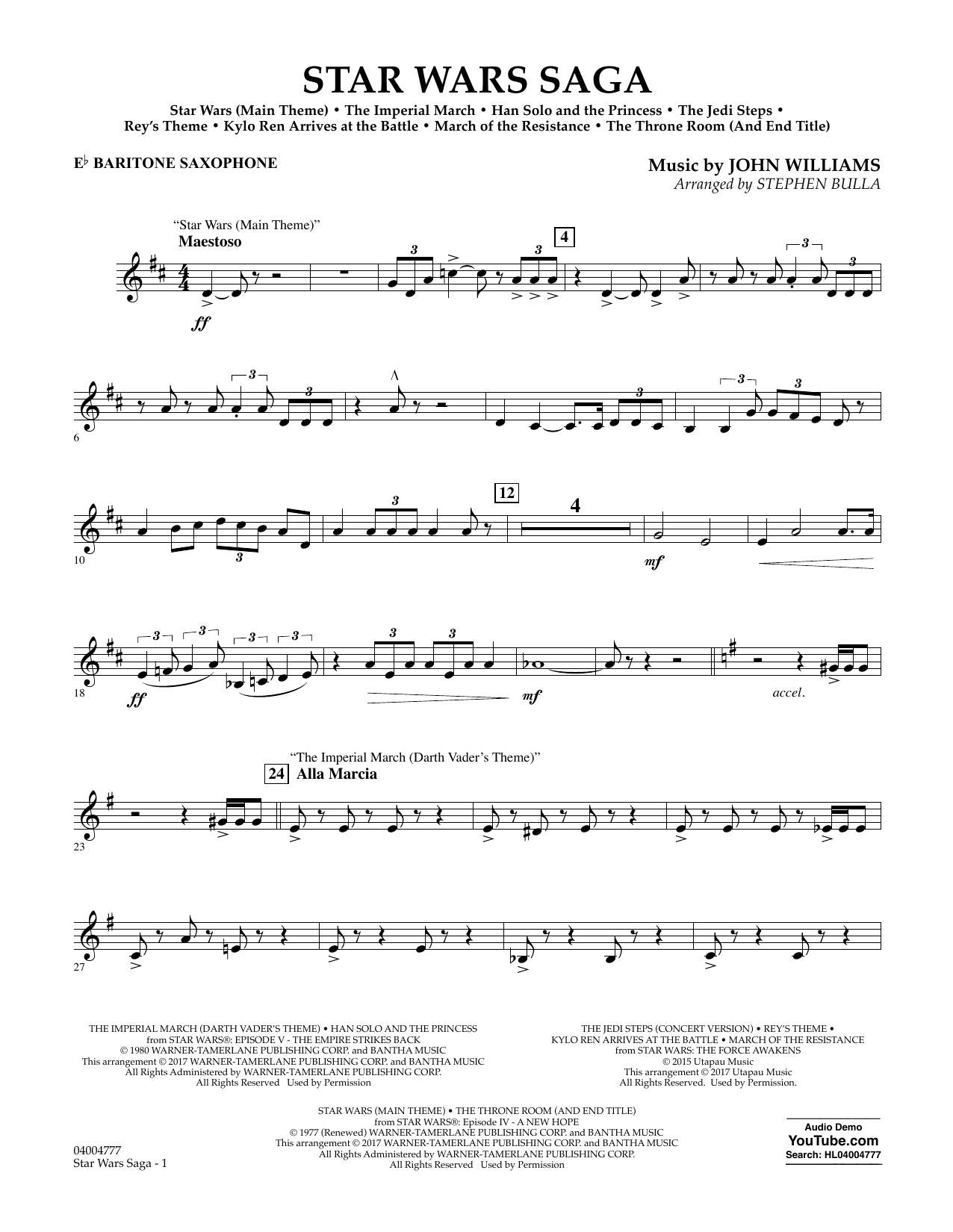 Star Wars Saga – Eb Baritone Saxophone Star Wars Saga – Eb Baritone Saxophone