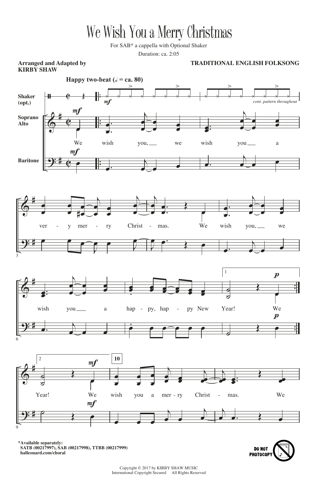 We Wish You A Merry Christmas (arr. Kirby Shaw) We Wish You A Merry Christmas (arr. Kirby Shaw)