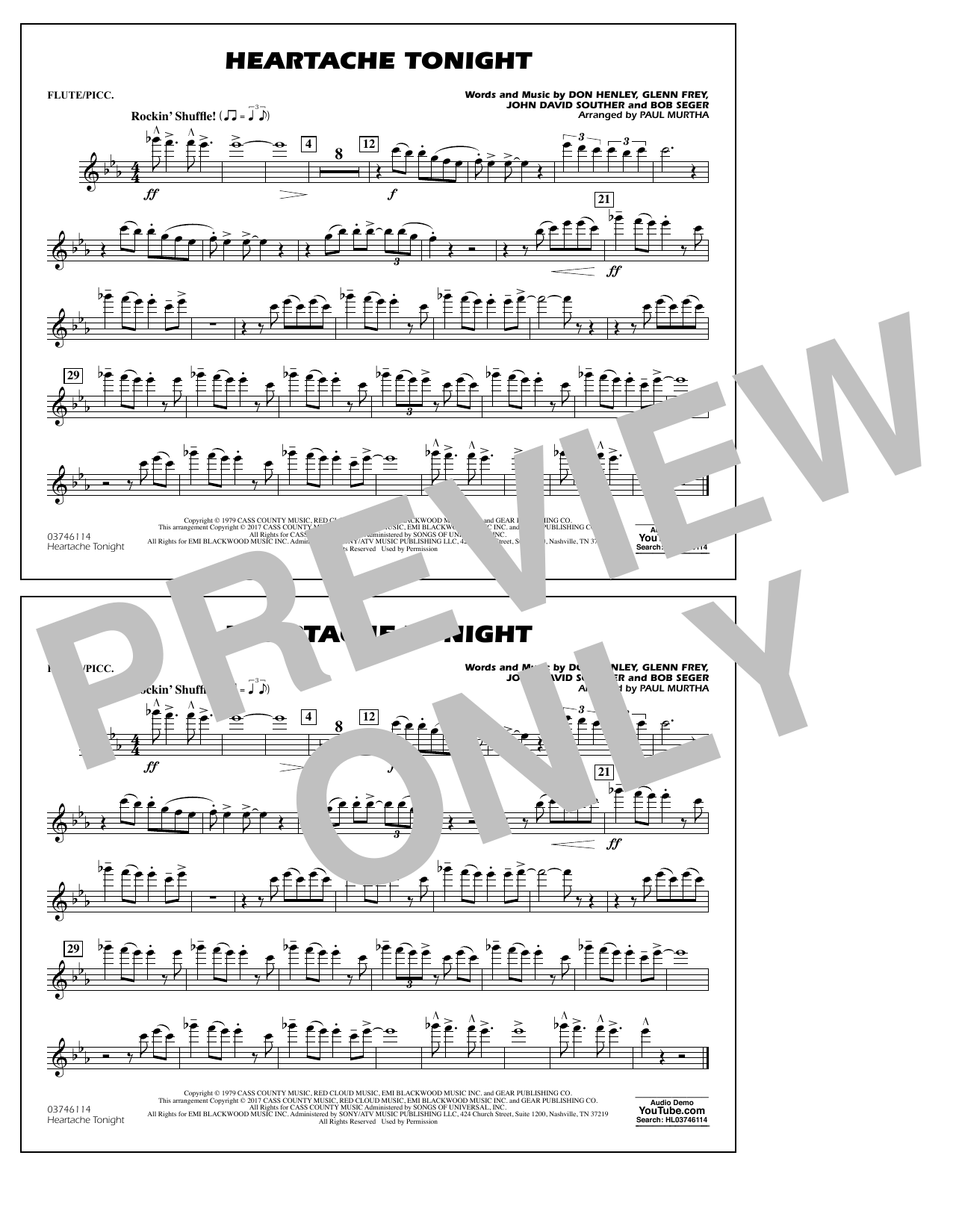 Heartache Tonight – Flute/Piccolo Heartache Tonight – Flute/Piccolo