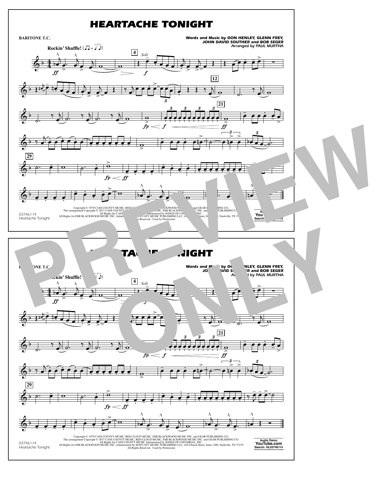 Heartache Tonight – Baritone T.C. Heartache Tonight – Baritone T.C.