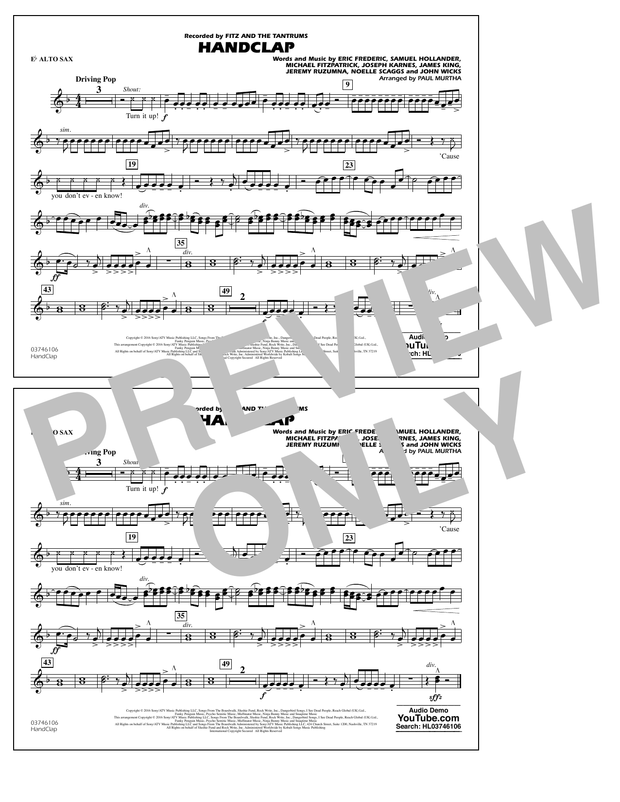 HandClap – Eb Alto Sax HandClap – Eb Alto Sax