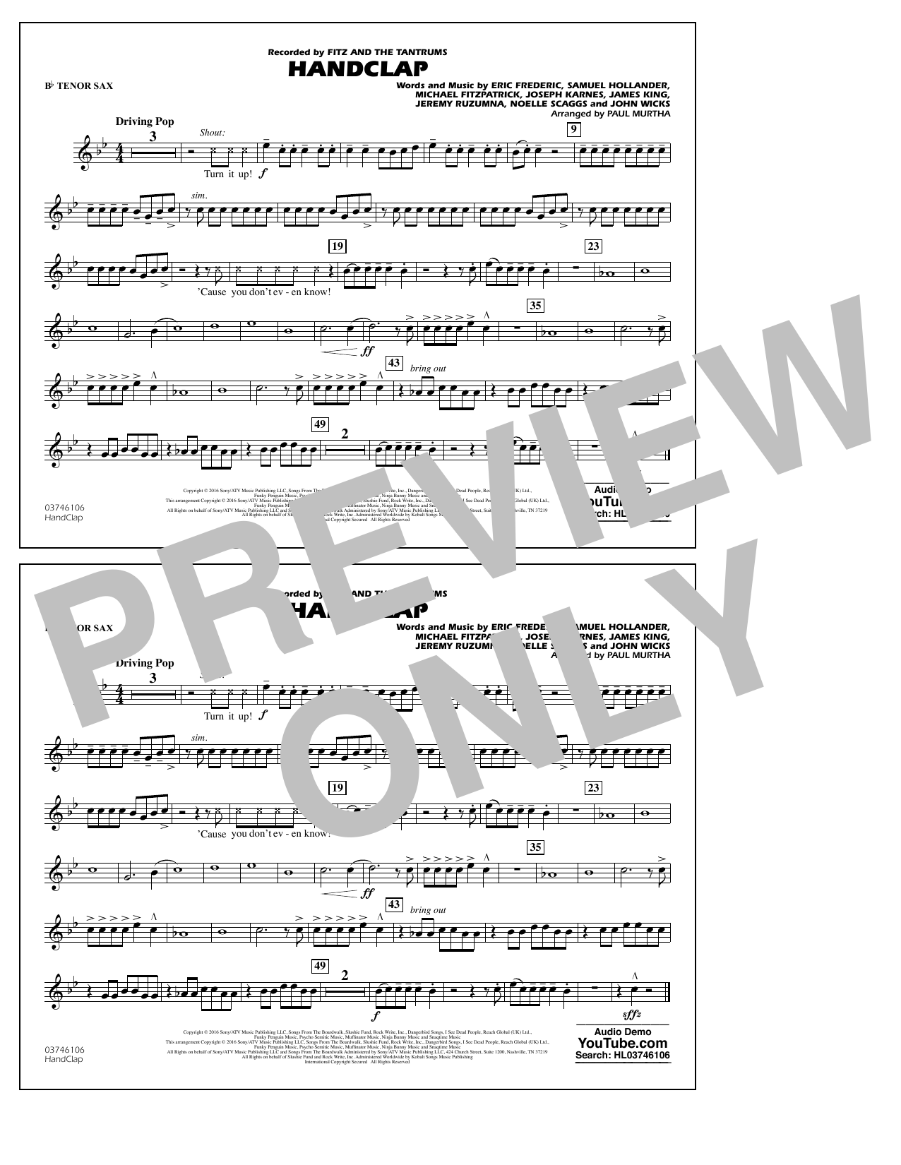 HandClap – Bb Tenor Sax HandClap – Bb Tenor Sax