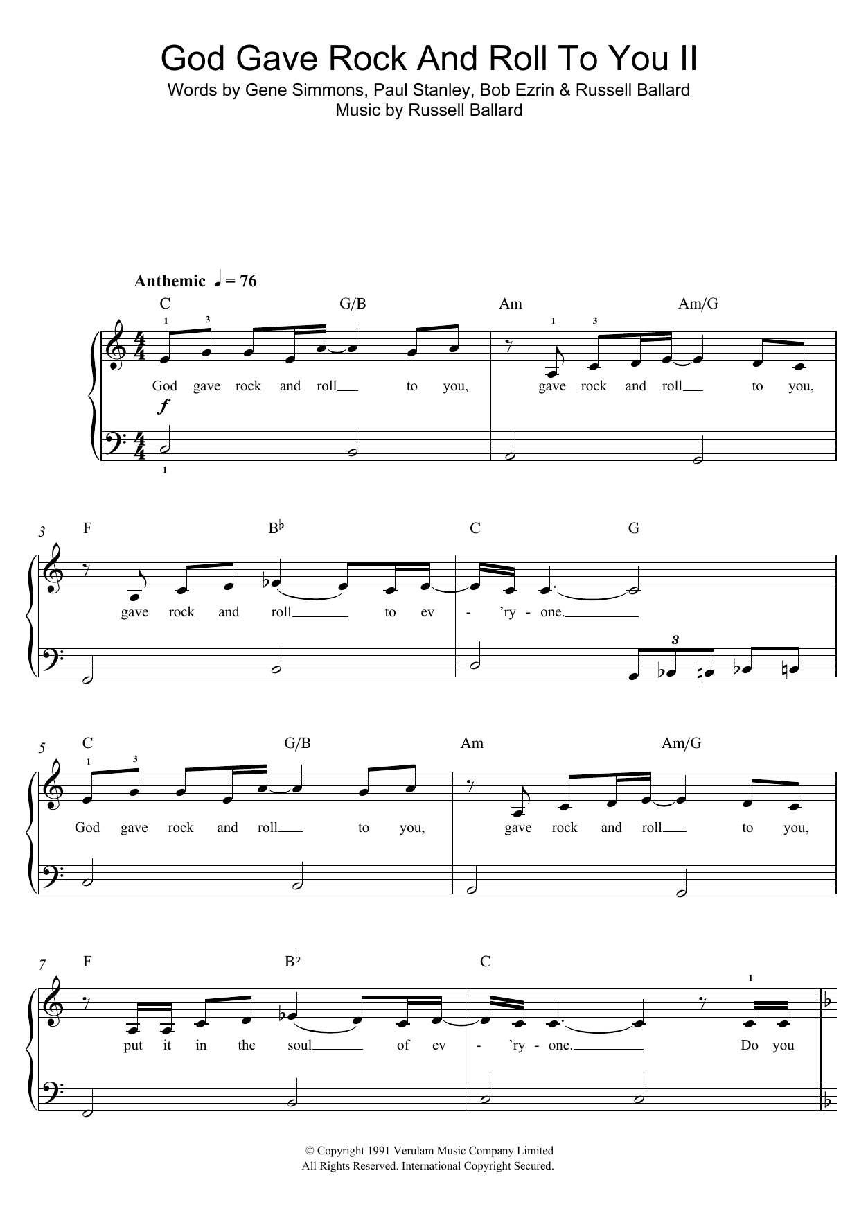 God Gave Rock And Roll To You II God Gave Rock And Roll To You II