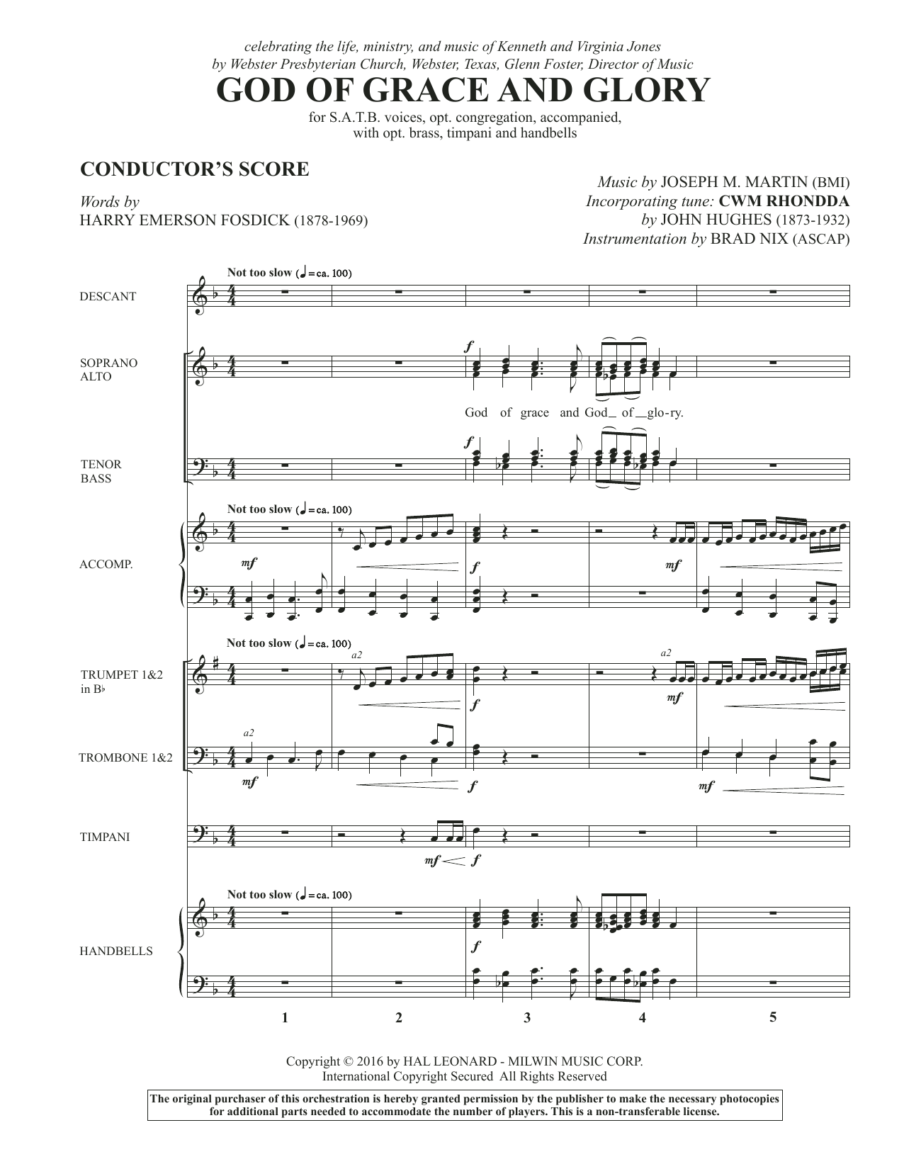 God of Grace and Glory – Full Score God of Grace and Glory – Full Score