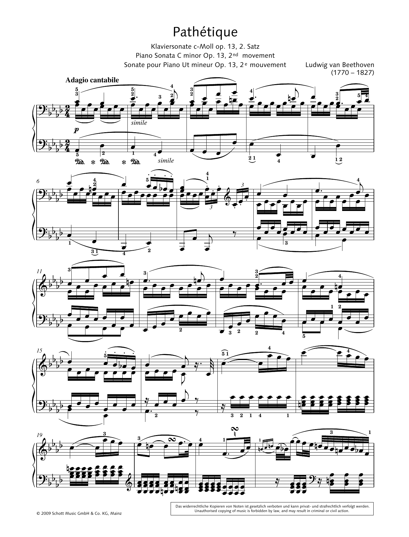 Pathethique, Piano Sonata in C minor Pathethique, Piano Sonata in C minor