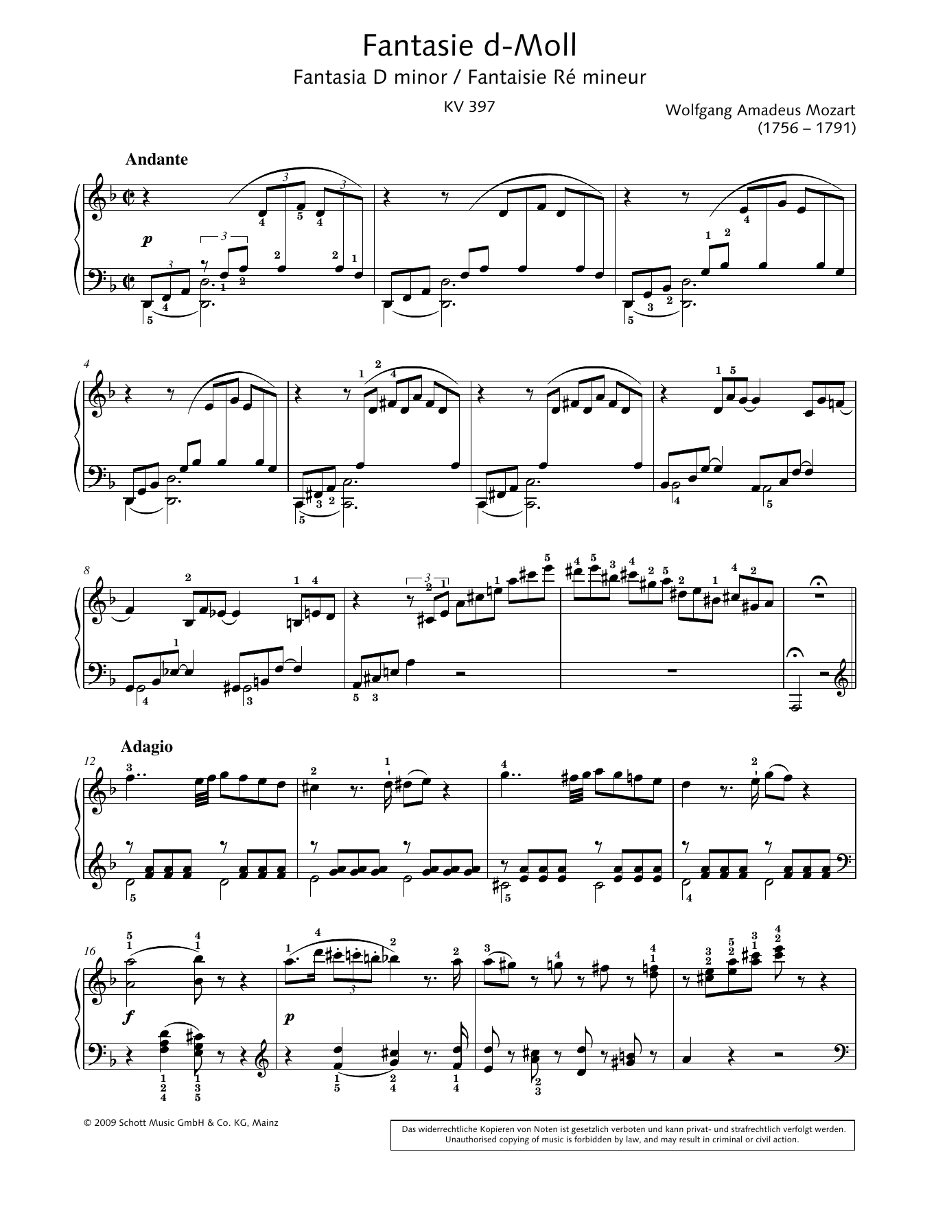 Fantasia in D minor Fantasia in D minor