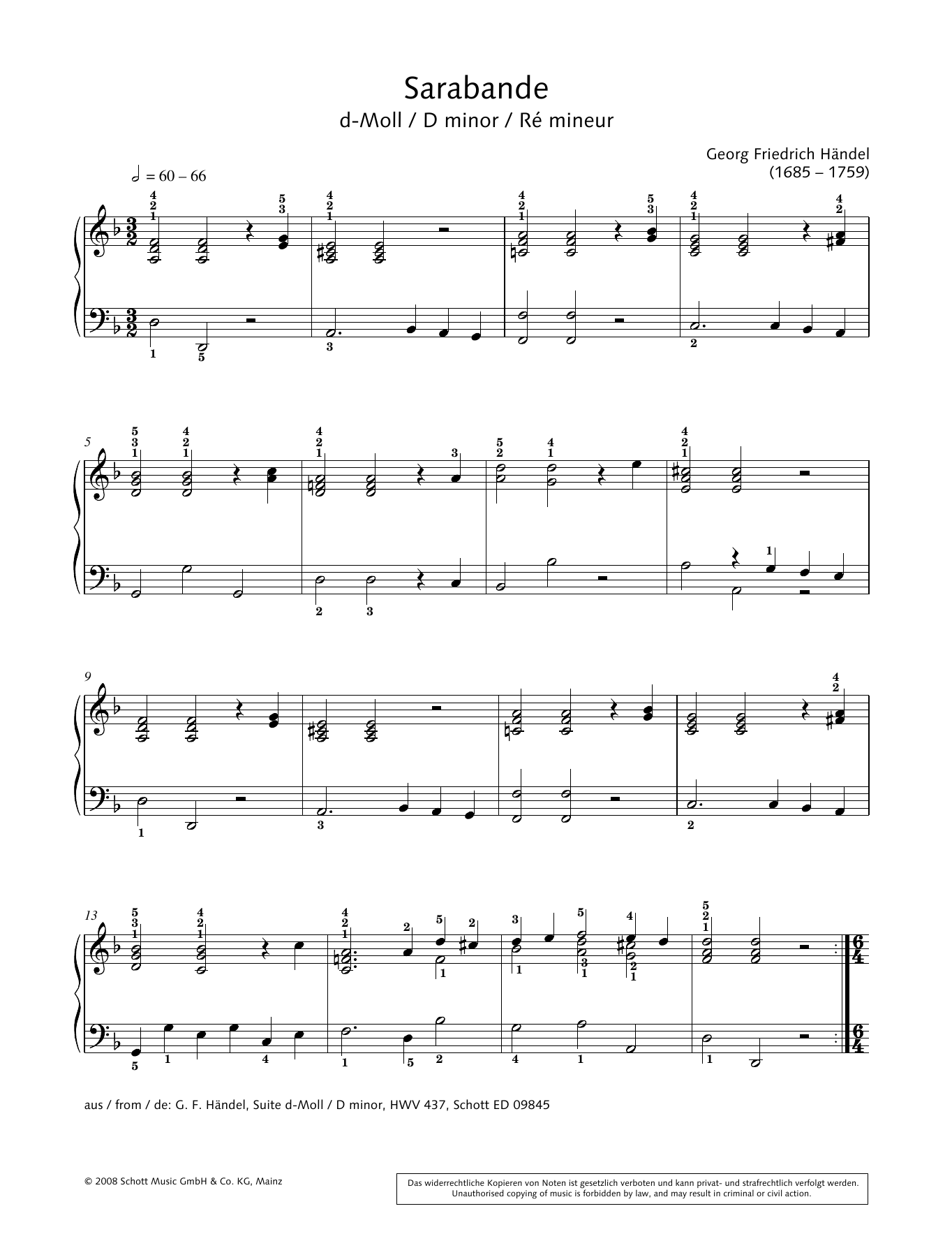 Sarabande in D minor Sarabande in D minor