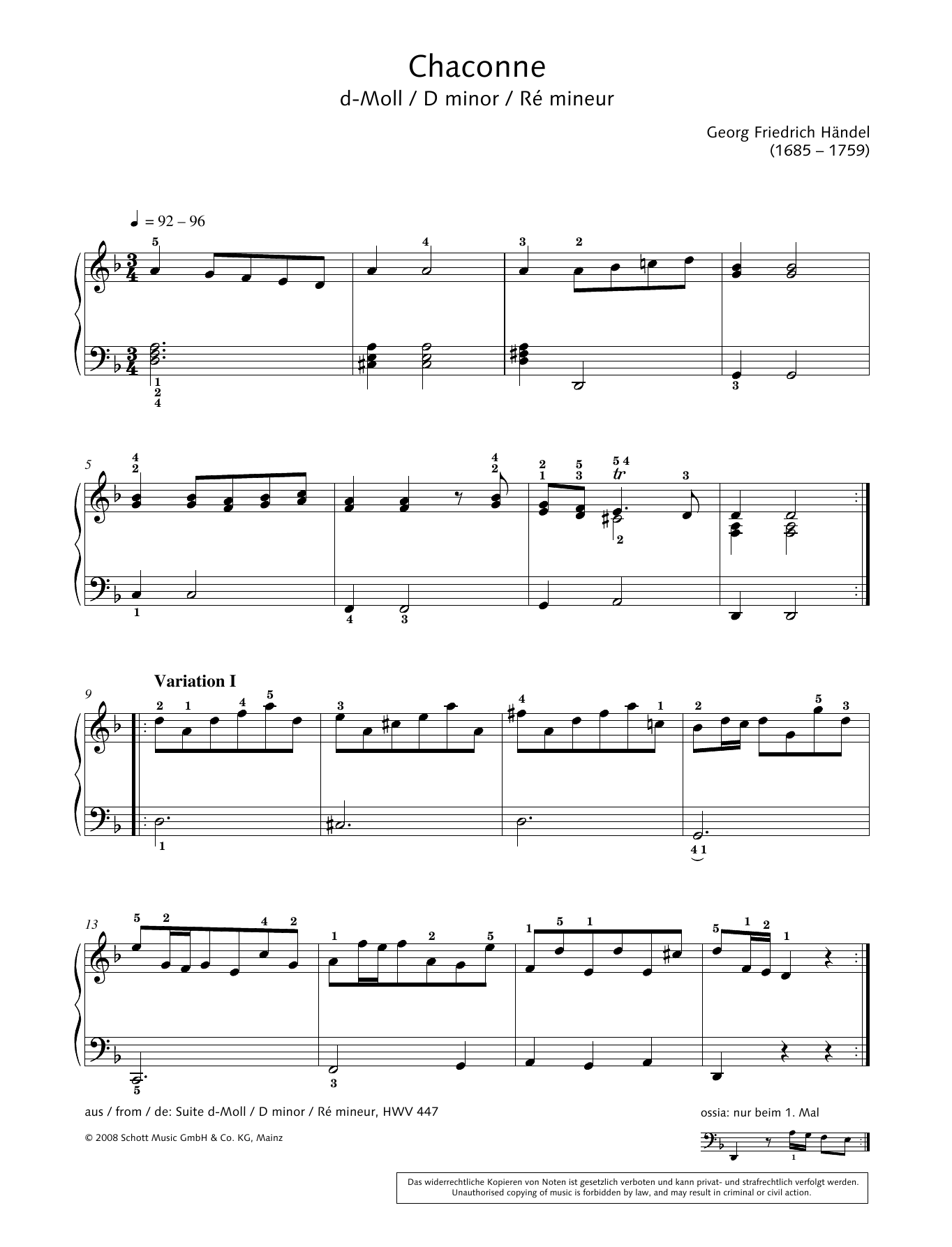 Chaconne in D Minor Chaconne in D Minor