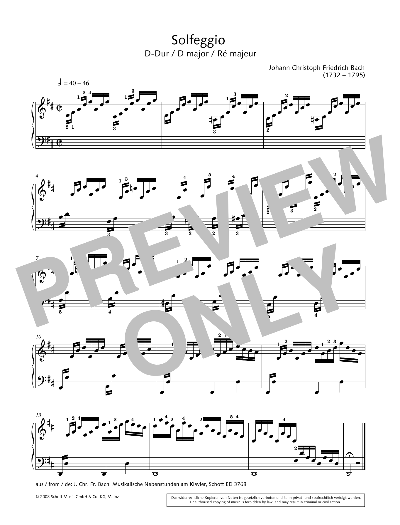 Solfeggio in D major Solfeggio in D major