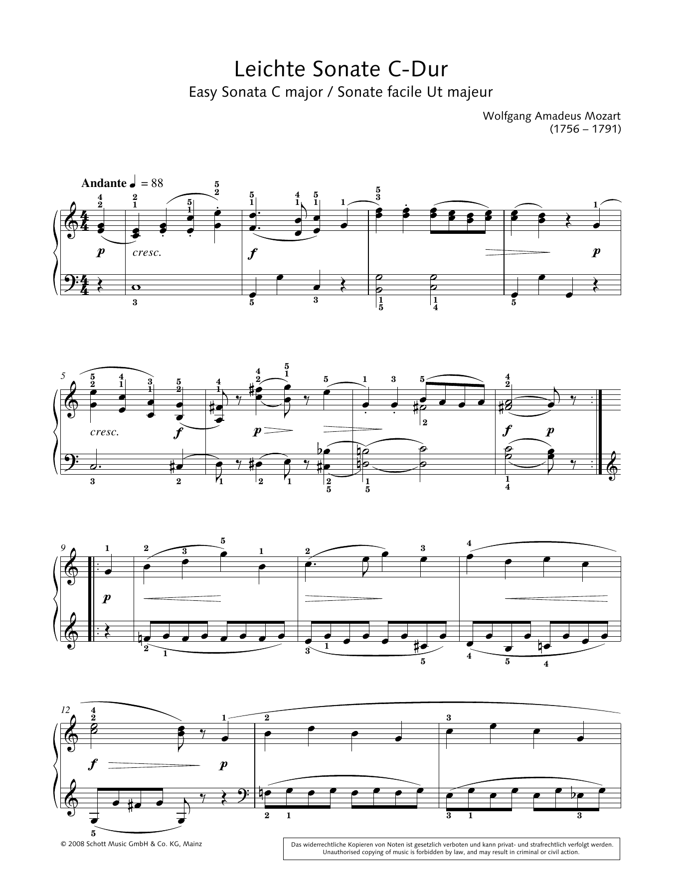 Easy Sonata in C major Easy Sonata in C major