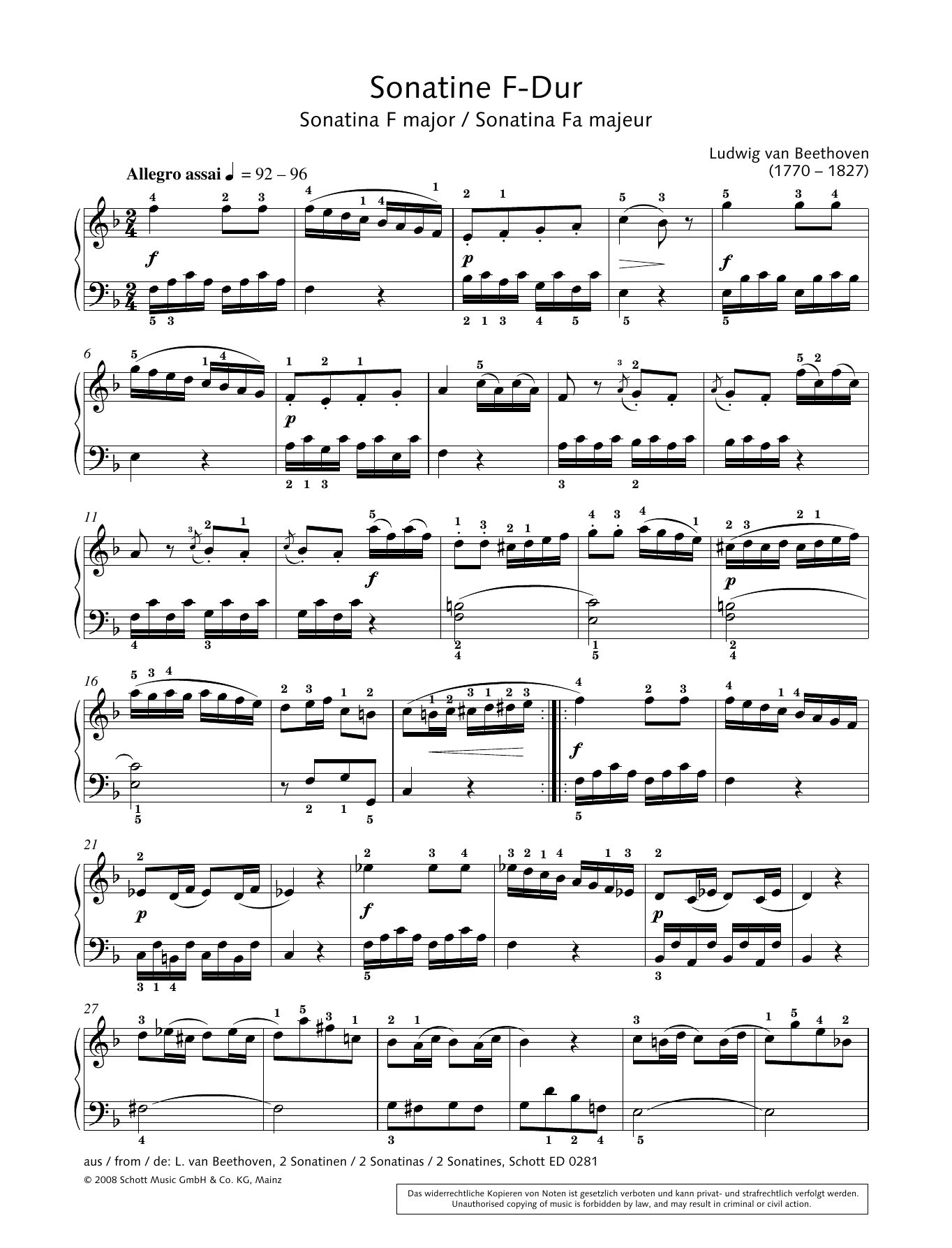 Sonatina In F Major Sonatina In F Major
