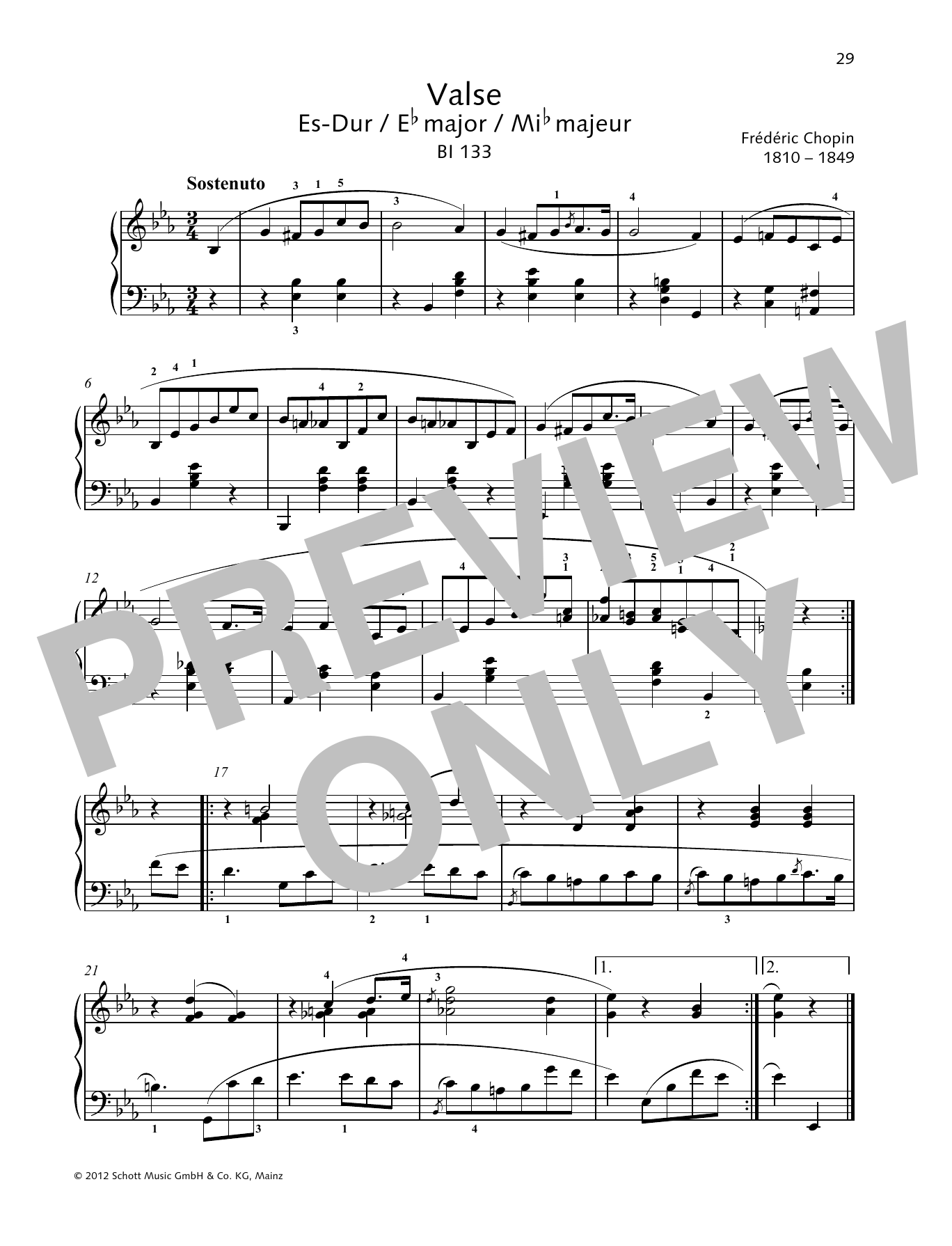 Valse E-flat major Valse E-flat major