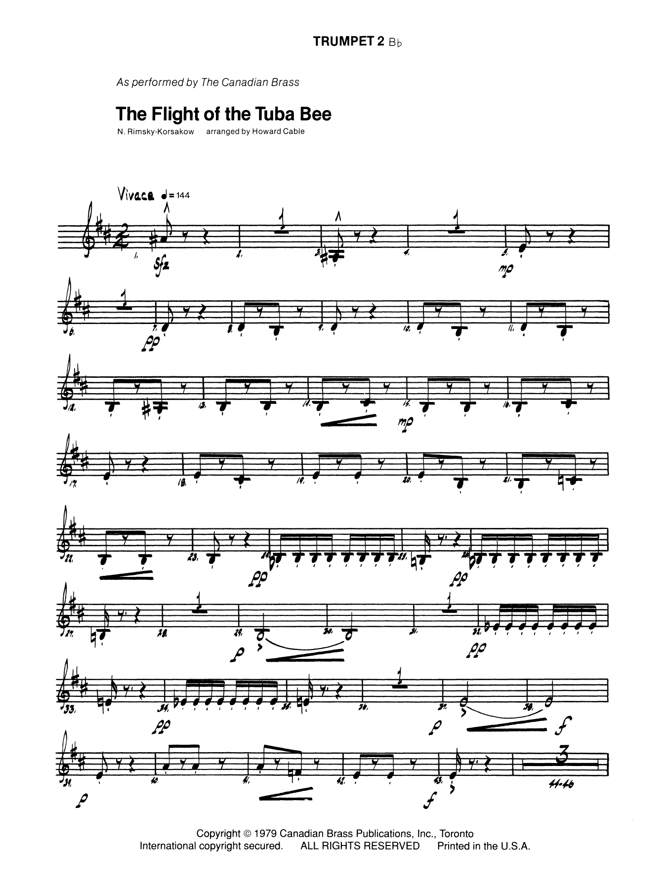 The Flight of the Tuba Bee – Bb Trumpet 2 (Brass Quintet) The Flight of the Tuba Bee – Bb Trumpet 2 (Brass Quintet)