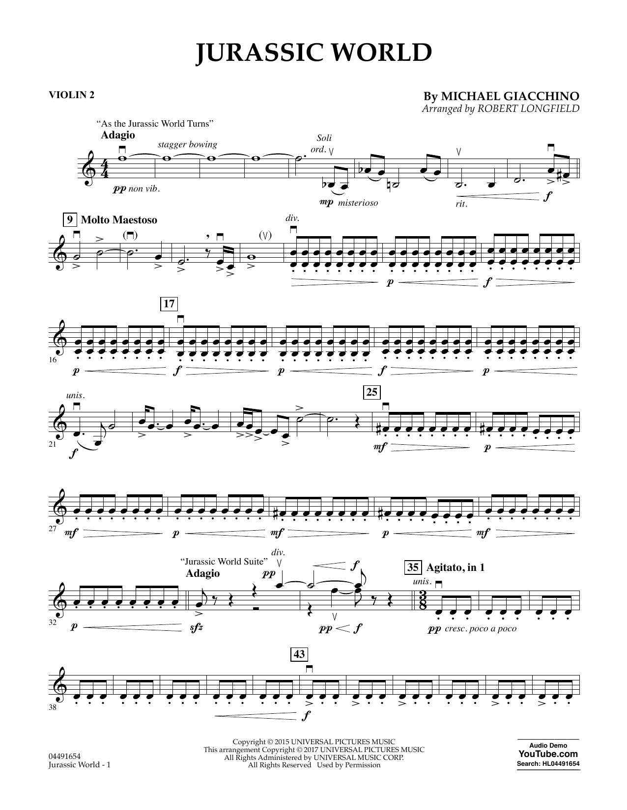 Jurassic World – Violin 2 Jurassic World – Violin 2
