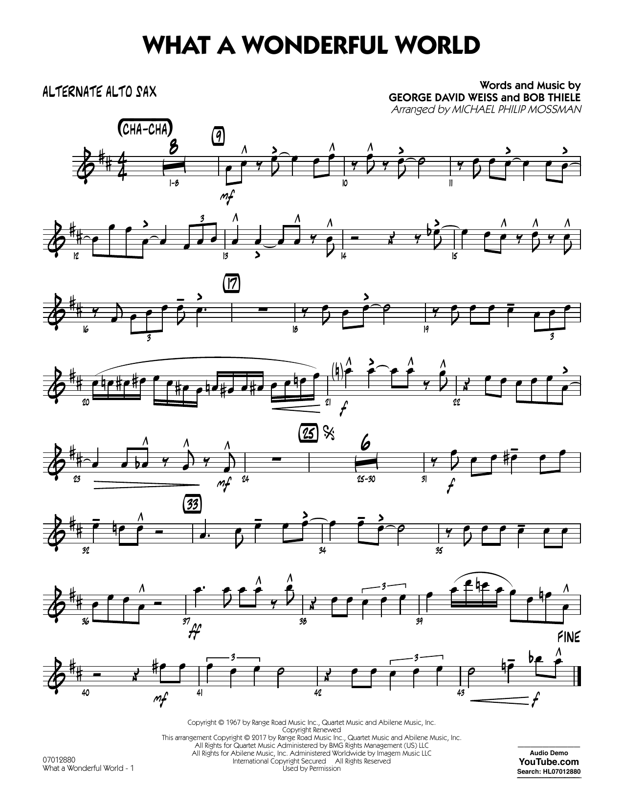 What A Wonderful World Dl – Alternate Alto Sax What A Wonderful World Dl – Alternate Alto Sax