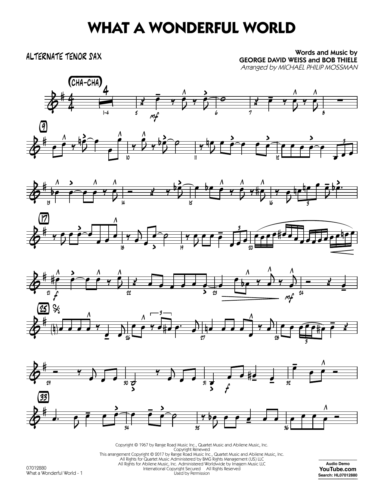 What A Wonderful World Dl – Alternate Tenor Sax What A Wonderful World Dl – Alternate Tenor Sax