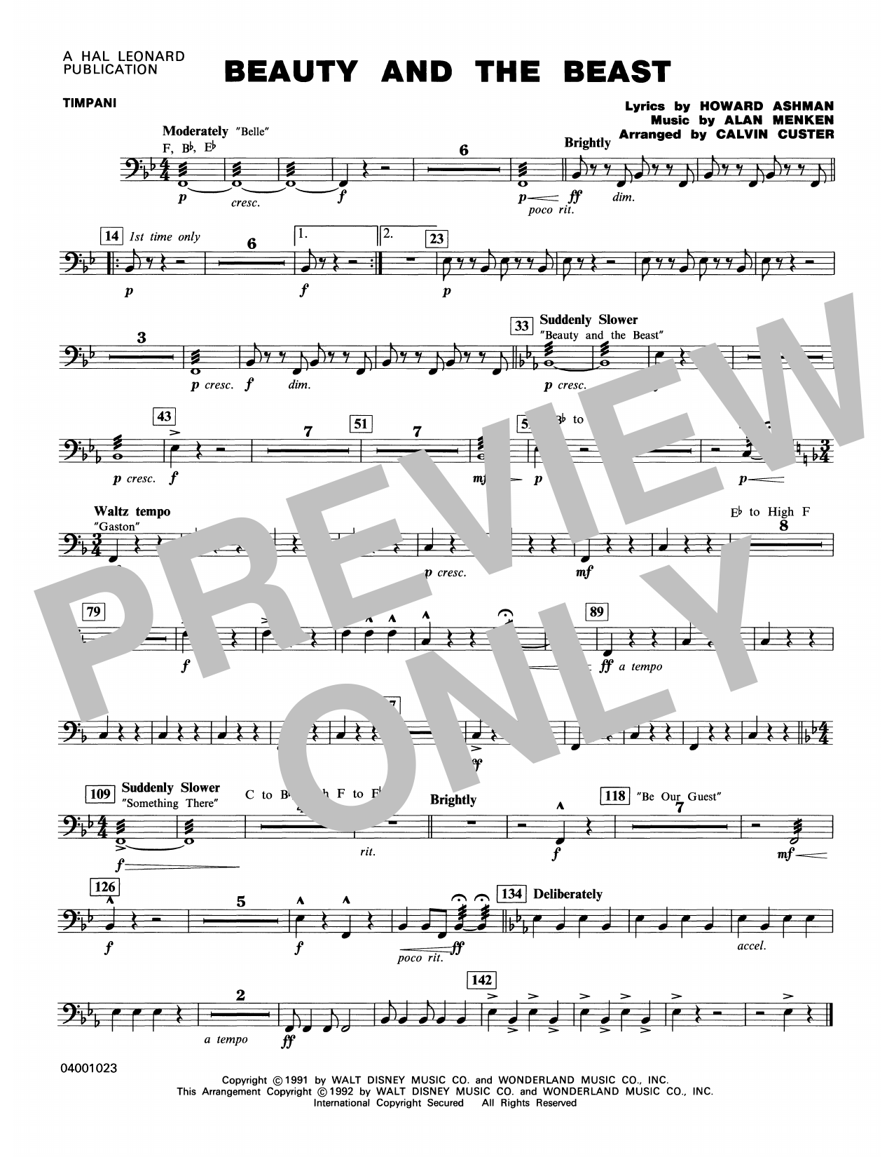 Beauty and the Beast (Medley) – Timpani Beauty and the Beast (Medley) – Timpani