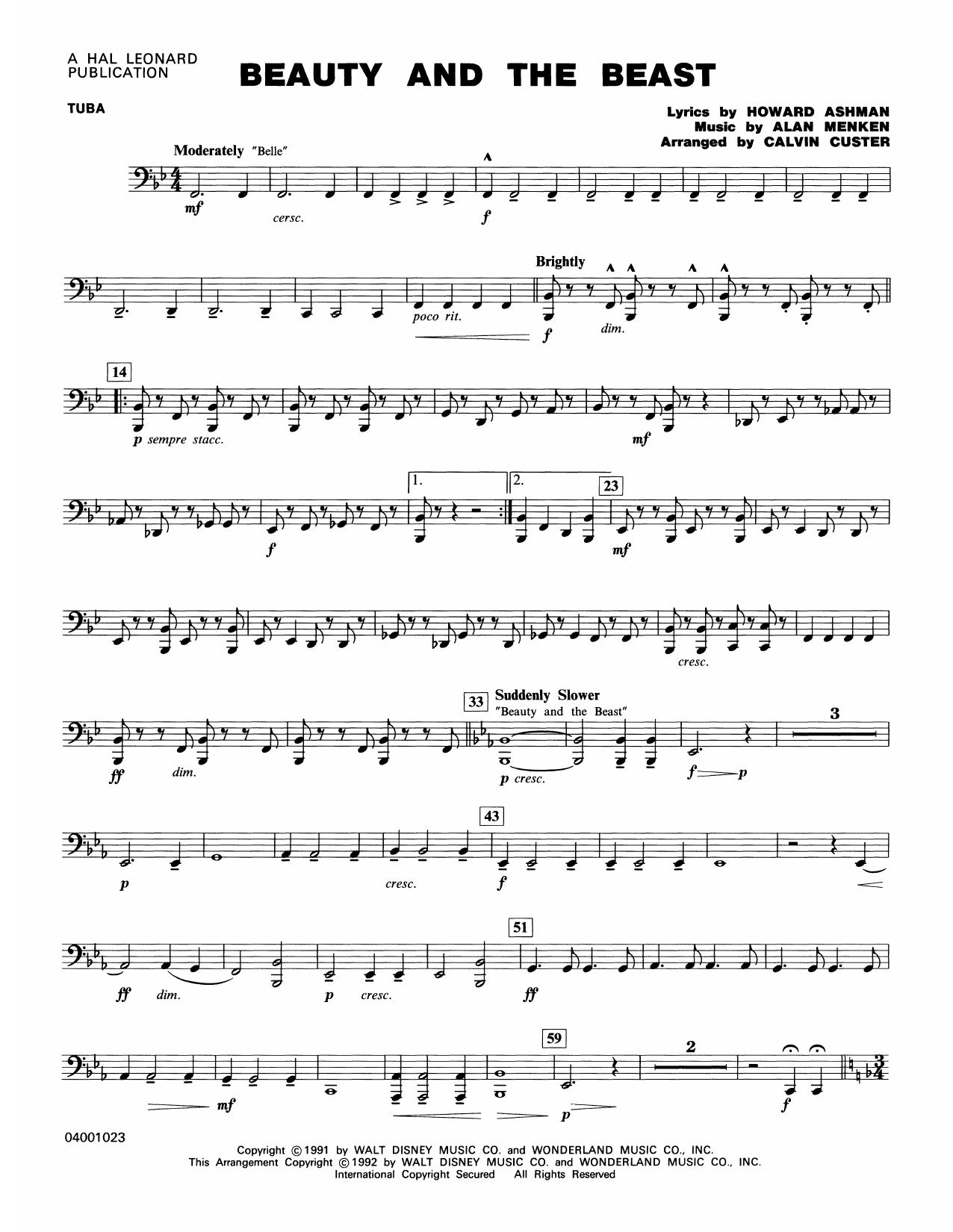 Beauty and the Beast (Medley) – Tuba Beauty and the Beast (Medley) – Tuba