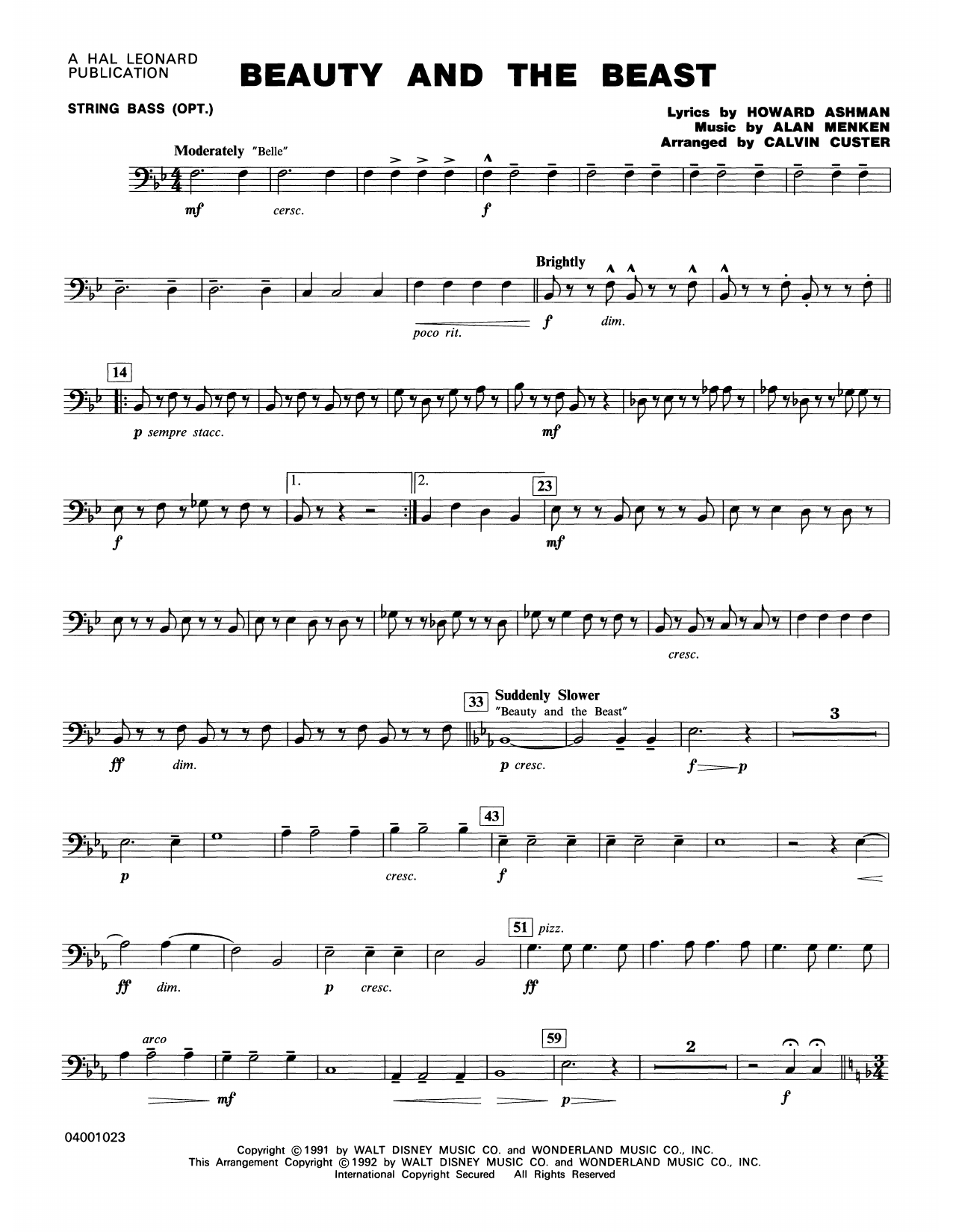 Beauty and the Beast (Medley) – String Bass Beauty and the Beast (Medley) – String Bass