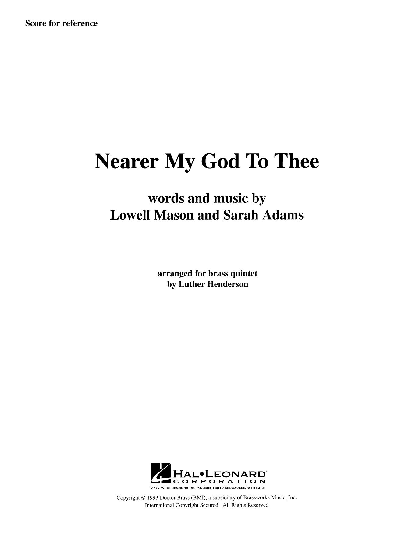Nearer My God to Thee – Full Score Nearer My God to Thee – Full Score