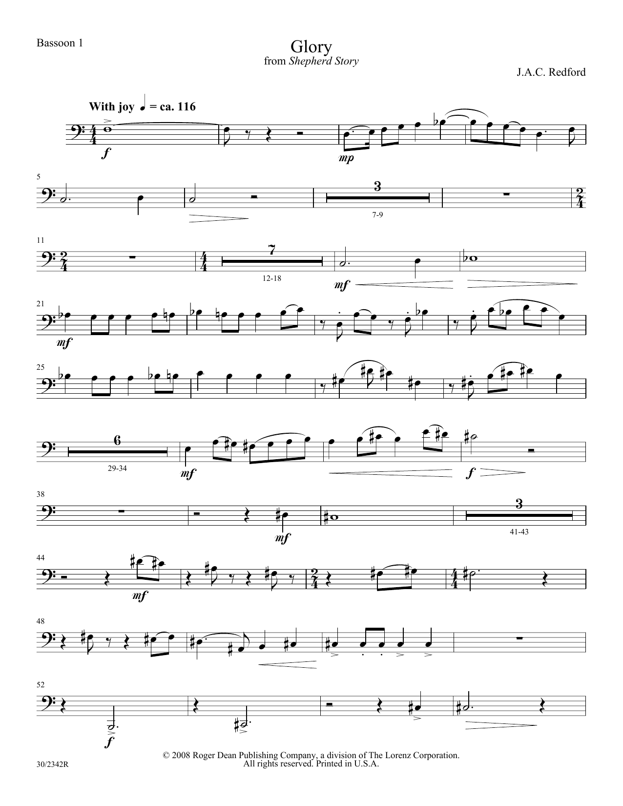 Glory – Bassoon 1 Glory – Bassoon 1