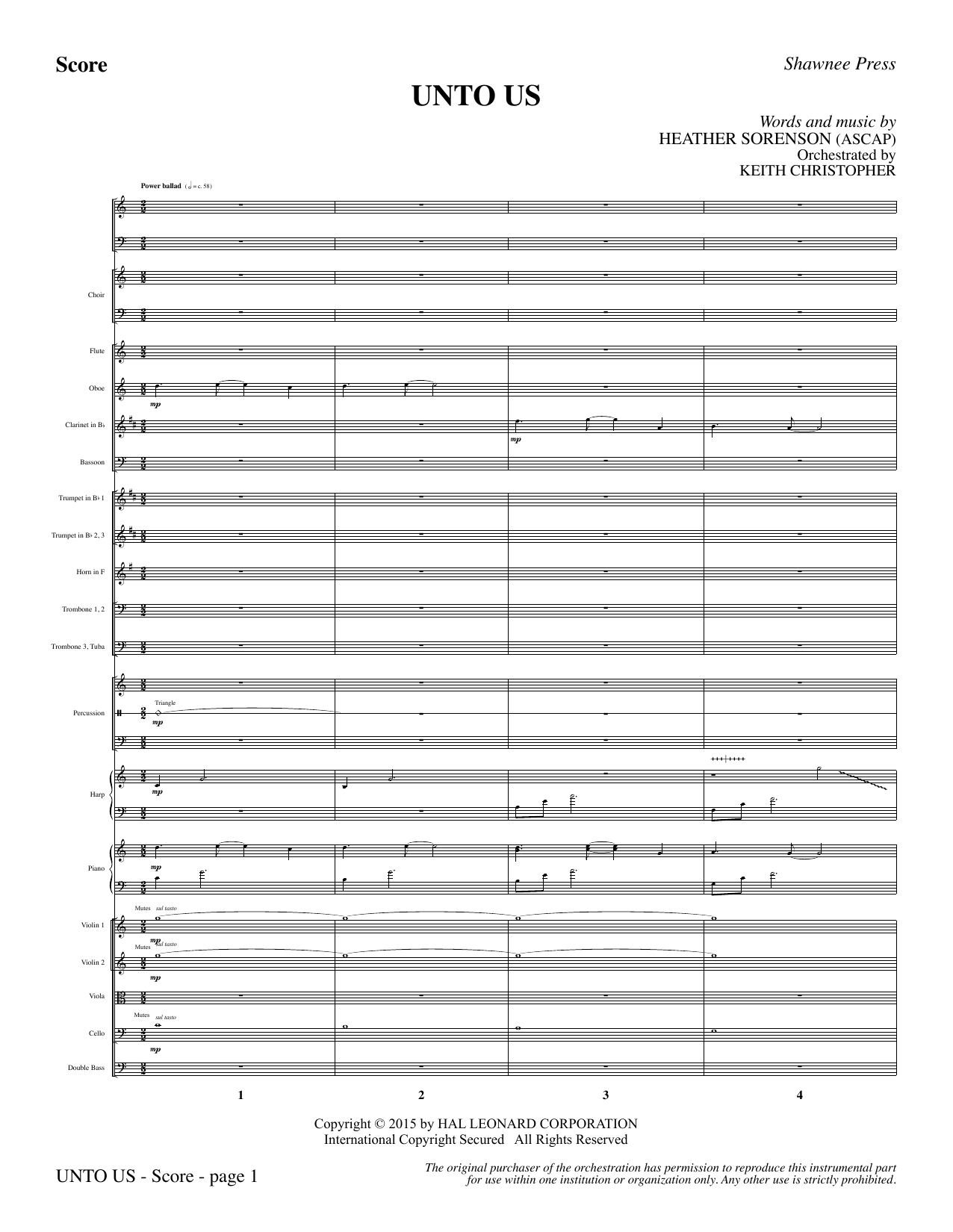 Unto Us – Full Score Unto Us – Full Score