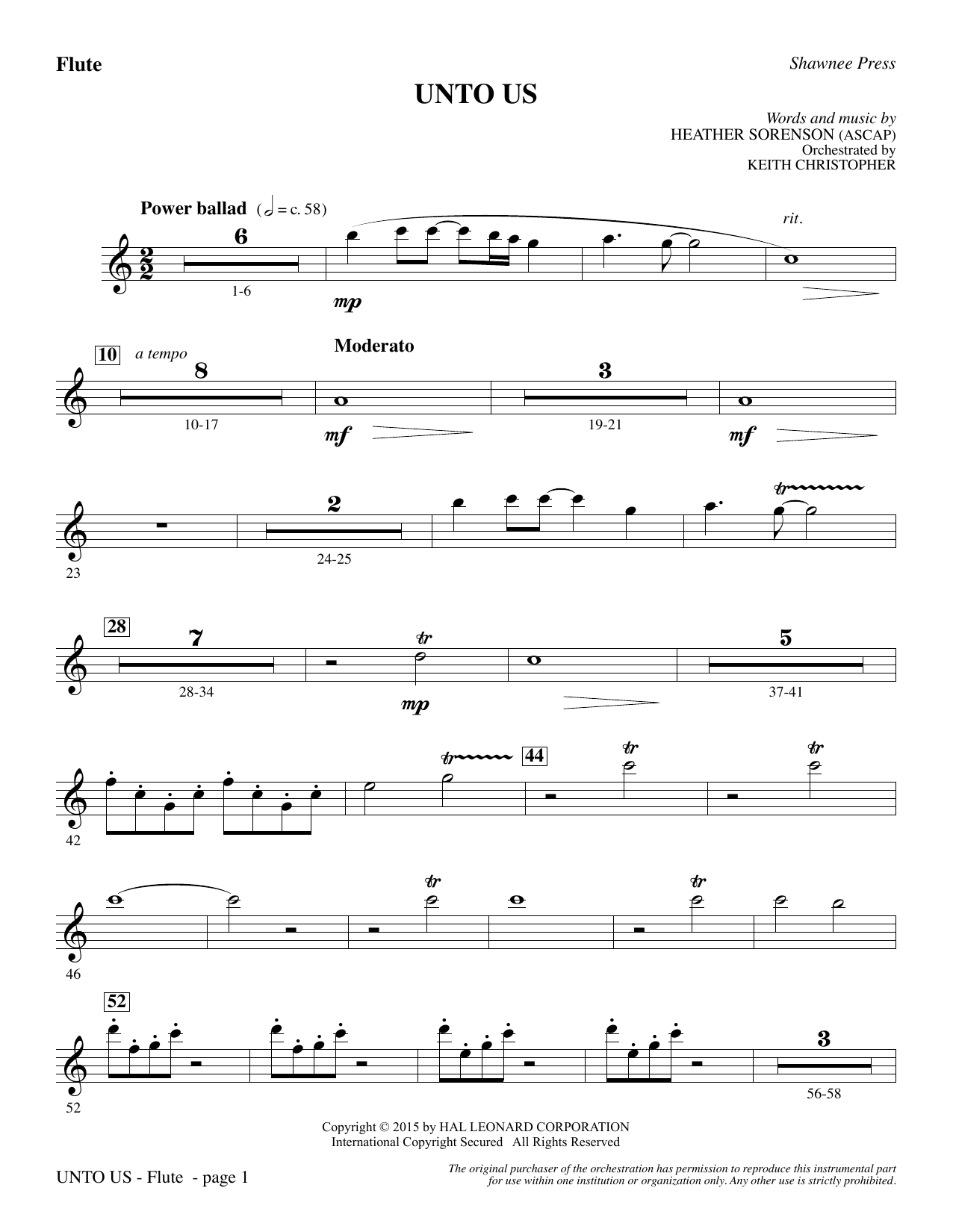 Unto Us – Flute Unto Us – Flute