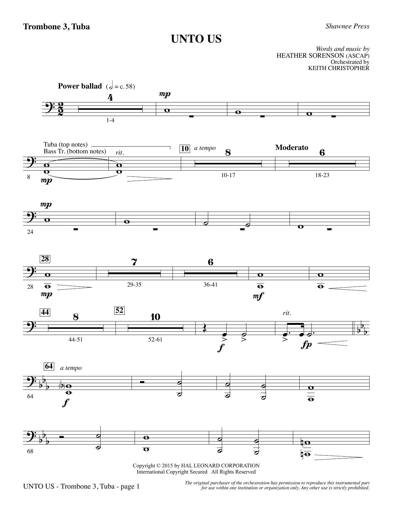 Unto Us – Trombone 3/Tuba Unto Us – Trombone 3/Tuba