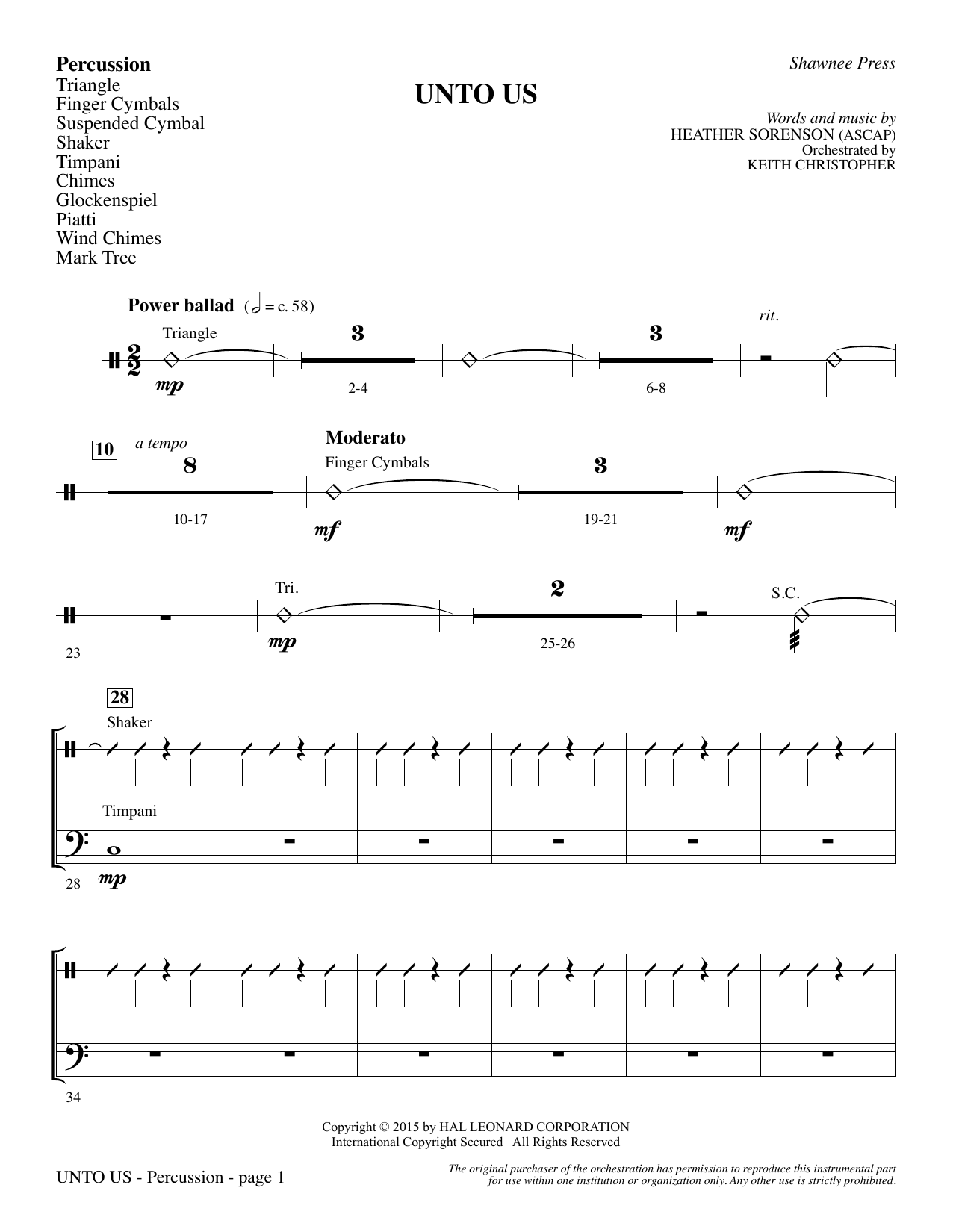 Unto Us – Percussion Unto Us – Percussion