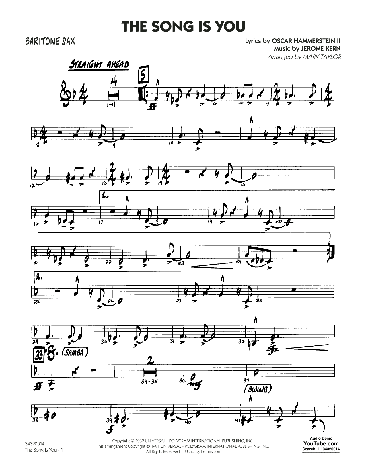 The Song Is You – Baritone Sax The Song Is You – Baritone Sax