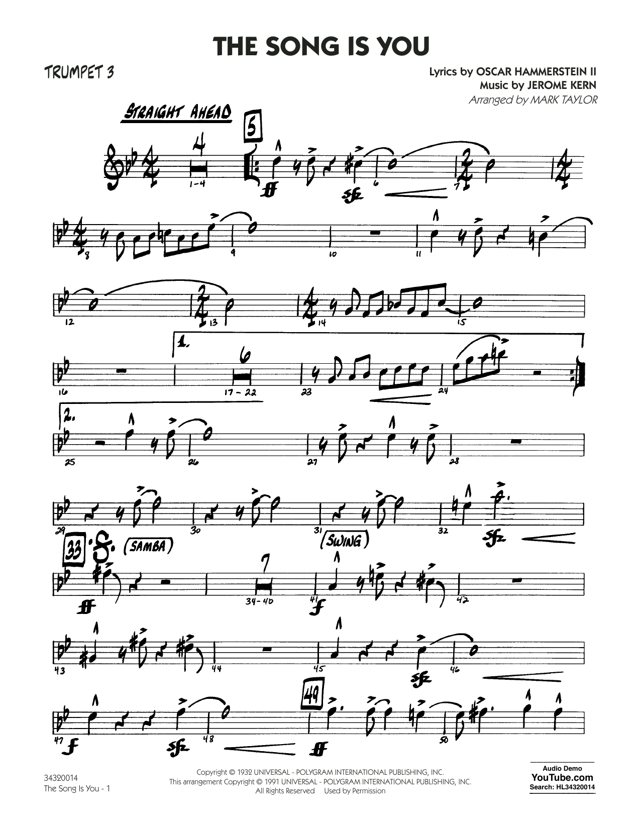 The Song Is You – Trumpet 3 The Song Is You – Trumpet 3