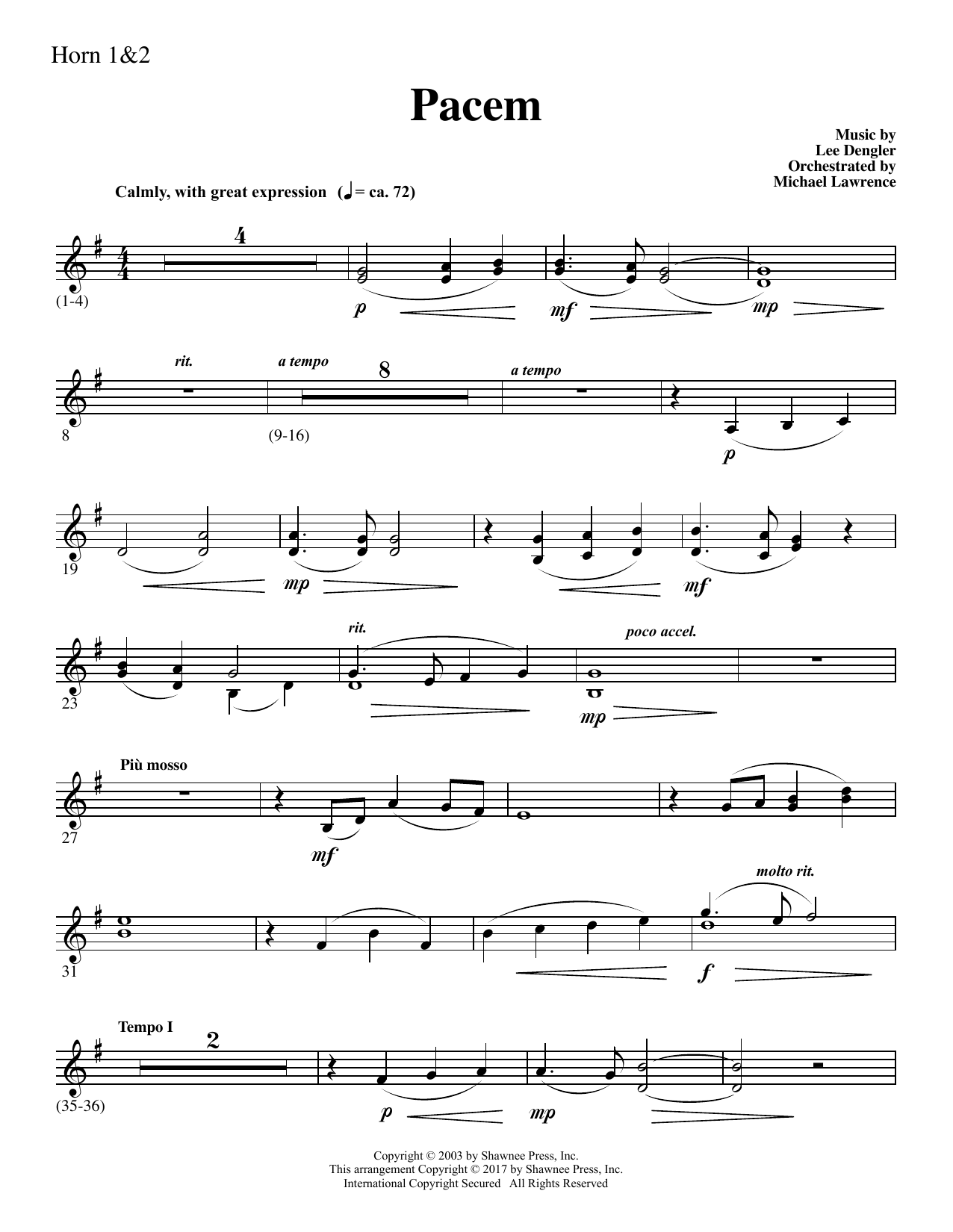 Pacem – F Horn 1,2 Pacem – F Horn 1,2