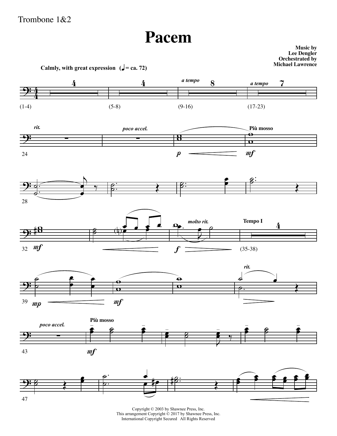 Pacem – Trombone 1 & 2 Pacem – Trombone 1 & 2