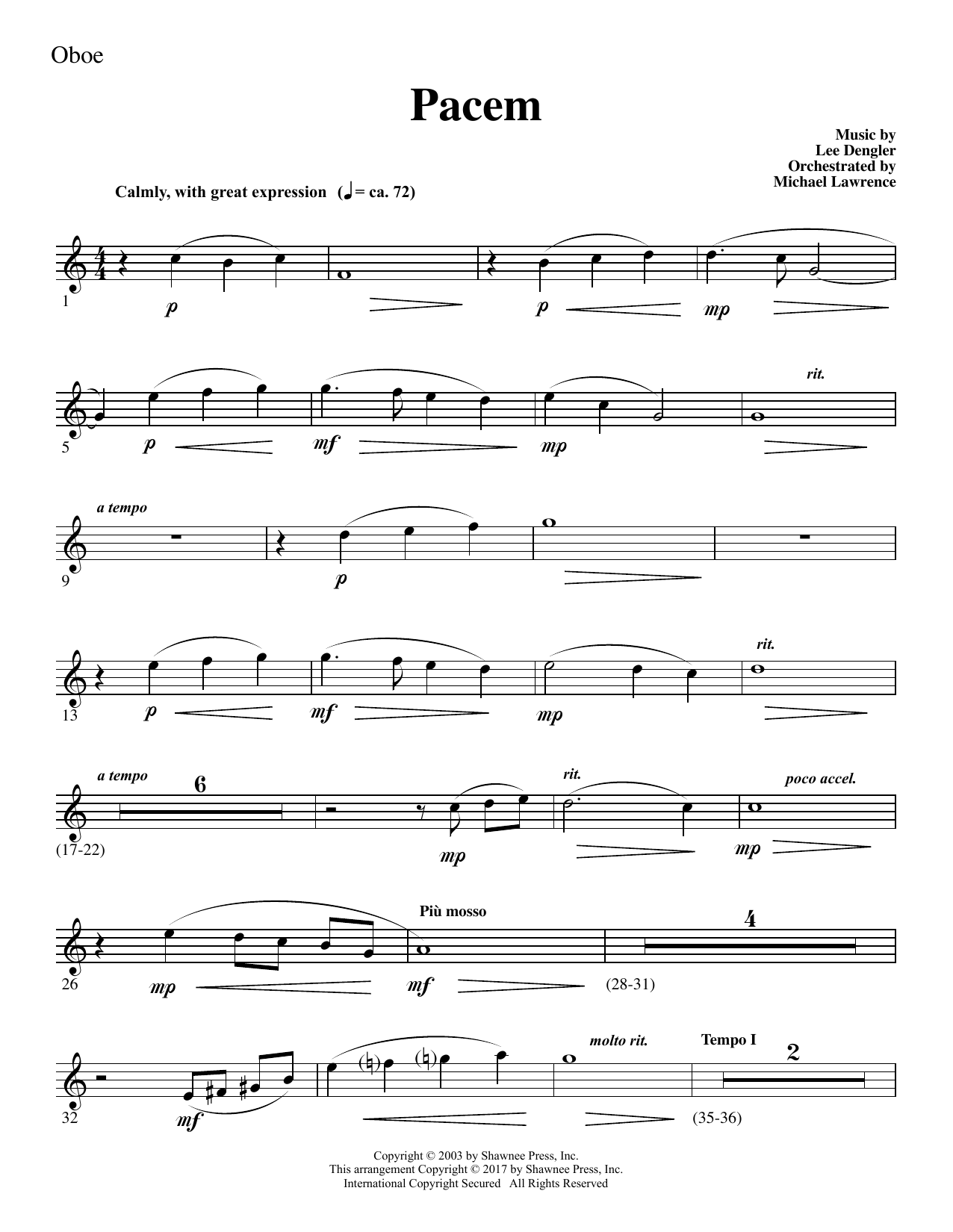 Pacem – Oboe Pacem – Oboe
